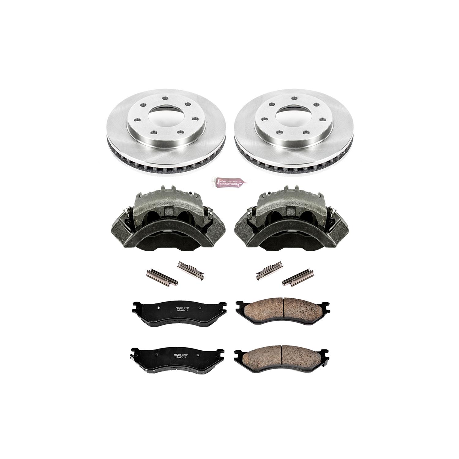 Power Stop 1997 Ford F-250 HD Front Autospecialty Kit w/Cals (1x psbL4652, 2x psbAR8562, 1x psbL4653, 1x psb16-702) thumbnail 2