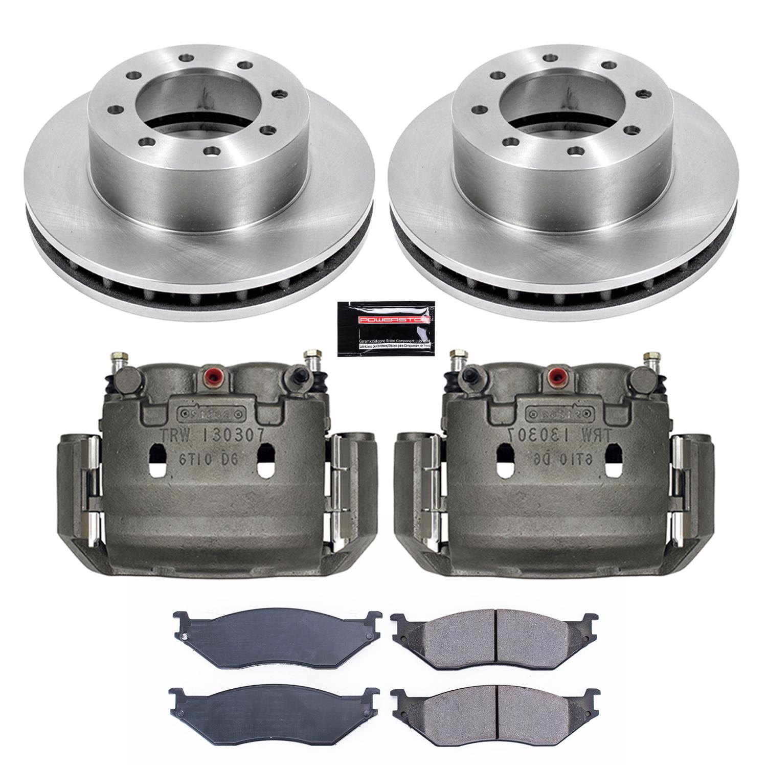 Power Stop 99-04 Ford F-550 Super Duty Front Autospecialty Kit w/Cals (2x psbAR8581, 1x psbL8046, 1x psbL8047, 1x psb16-777) thumbnail 2