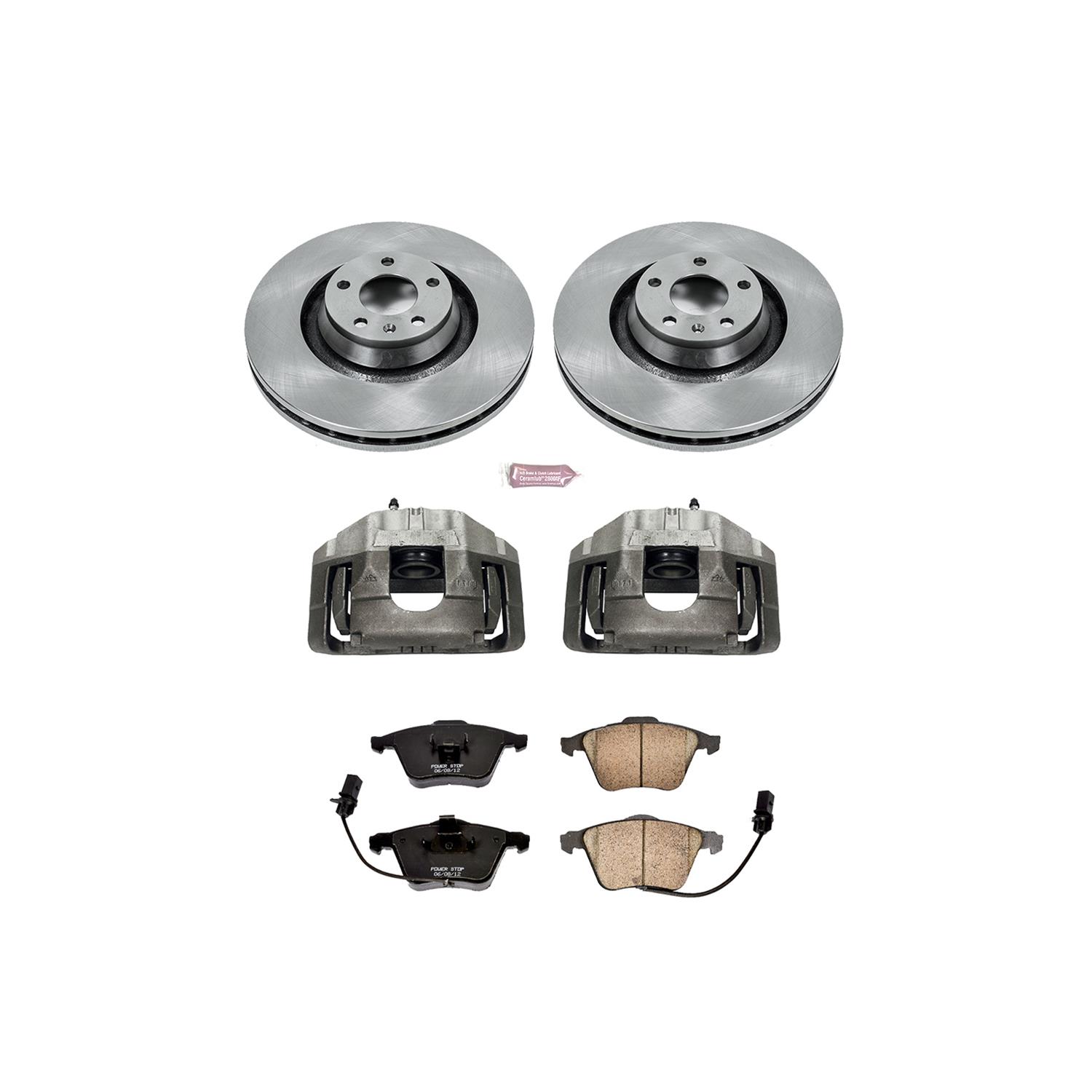 Power Stop 05-11 Audi A6 Quattro Front Autospecialty Kit w/Cals (2x psbEBR828, 1x psbL3110, 1x psbL3111, 1x psb16-915A) thumbnail 2
