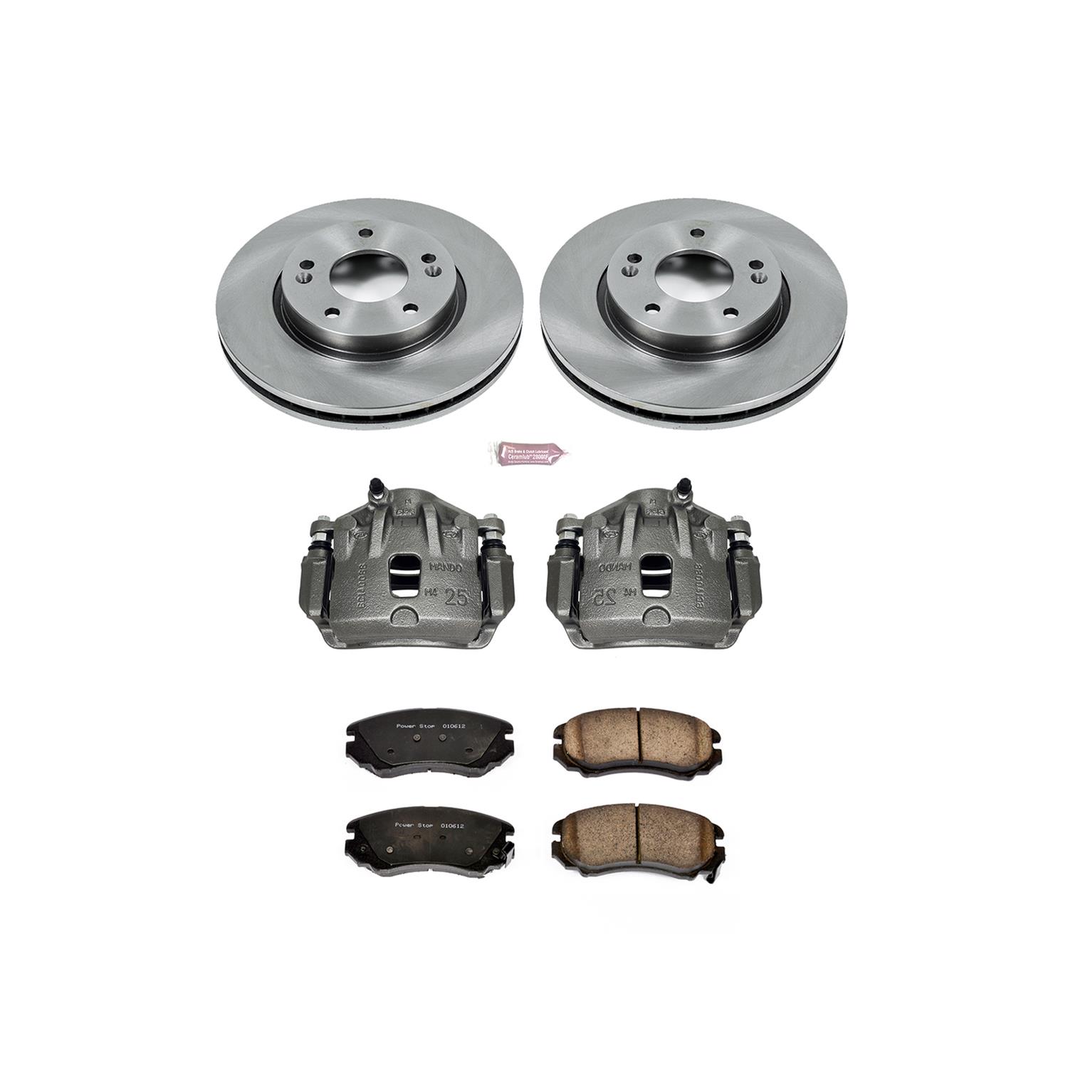 with Calipers Power Stop KCOE5248 Rear Stock Replacement Brake Kit