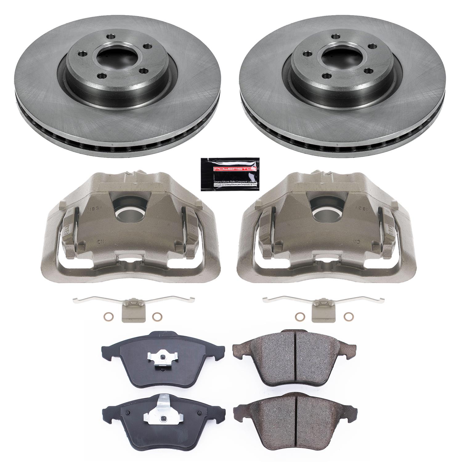 Power Stop 05-11 Volvo V50 Front Autospecialty Kit w/Cals (1x psbL3272, 1x psbL3273, 2x psbEBR897, 1x psb16-915B) thumbnail 2