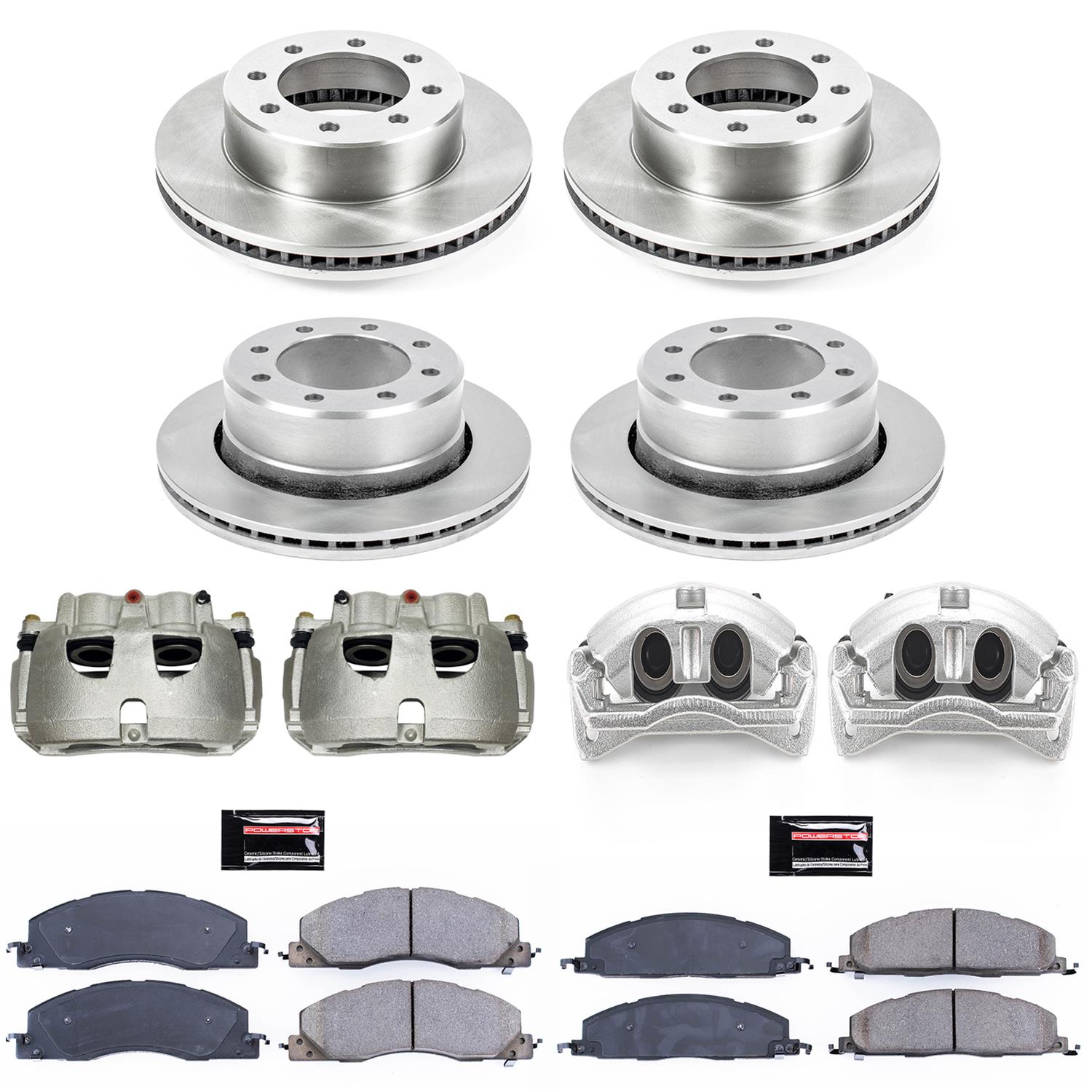 PowerStop Z17 Evolution Plus Stock Replacement Brake Kits with Calipers for 2011-2012 3500, 2009-2010 RAM 3500 - KCOE5458A Disc Kit, Replacement, Front and Rear, Solid Surface, Dodge, Ram, Kit thumbnail 2