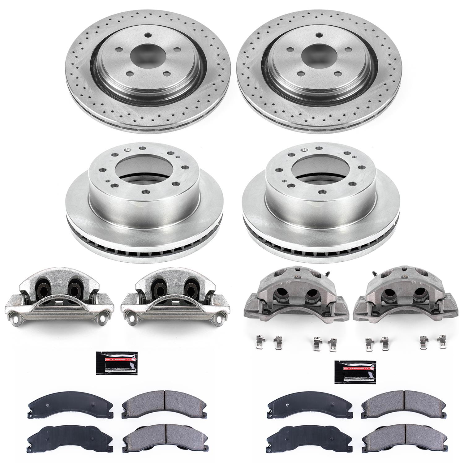 Power Stop 2011 Chevrolet Silverado 2500 HD Front & Rear Autospecialty Kit w/Cals (Bundled Kit) thumbnail 2