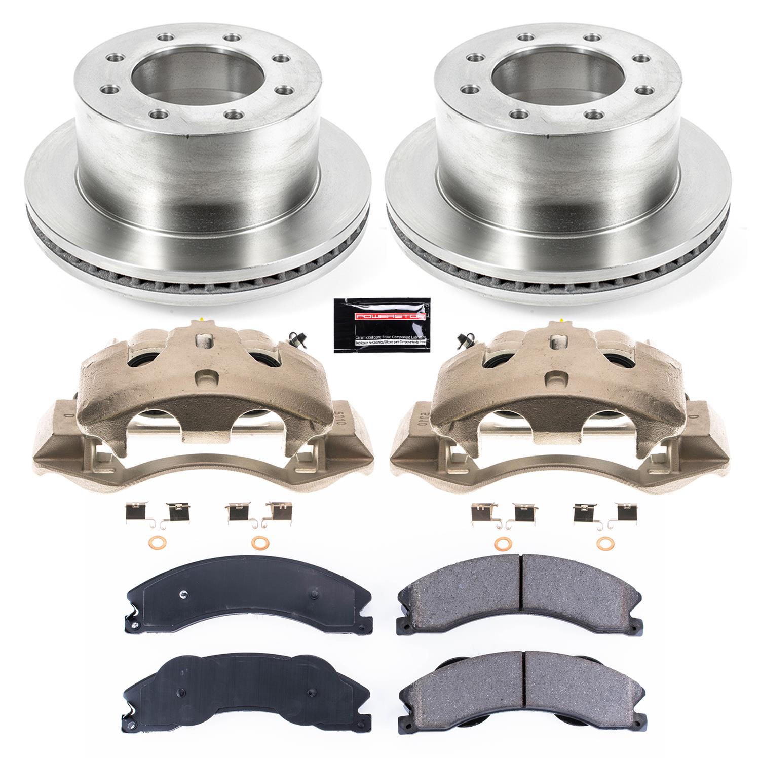 PowerStop Z17 Evolution Plus Stock Replacement Brake Kits with Calipers for 2011-2019 SIERRA 3500 HD, SILVERADO HD - KCOE5562 Disc Kit, Replacement, Rear, Solid Surface, Chevrolet, GMC, Kit thumbnail 2
