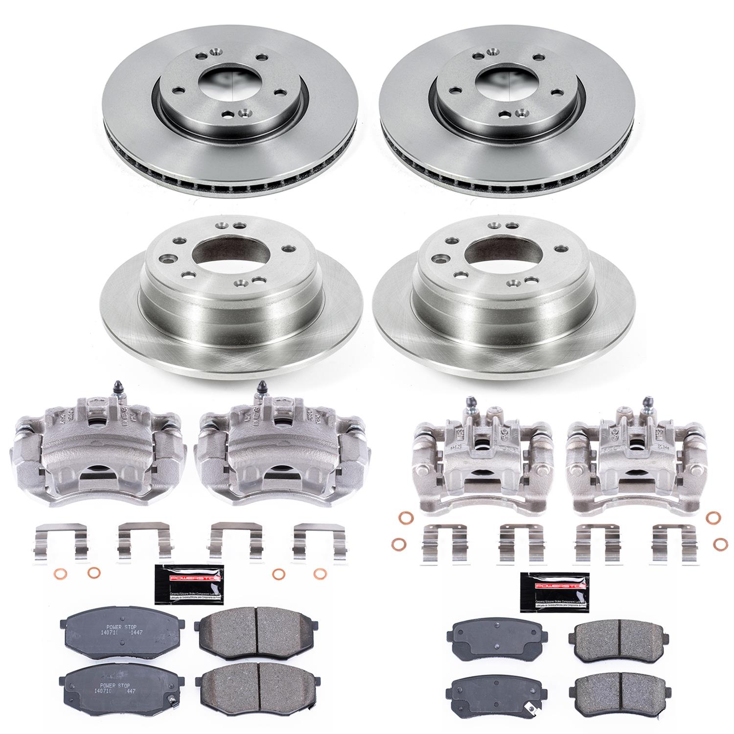 Power Stop 10-12 Hyundai Tucson Front & Rear Autospecialty Brake Kit w/Calipers (1x psbKCOE5806, 1x psbKCOE6093A) thumbnail 2