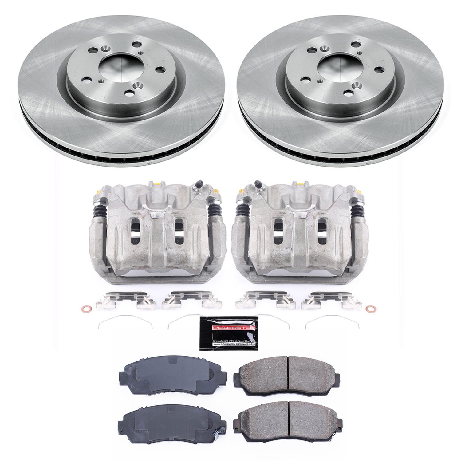 Power Stop 11-14 Honda Odyssey Front Autospecialty Kit w/Cals (2x psbJBR1383, 1x psbL6448, 1x psbL6449, 1x psb16-1521) thumbnail 2