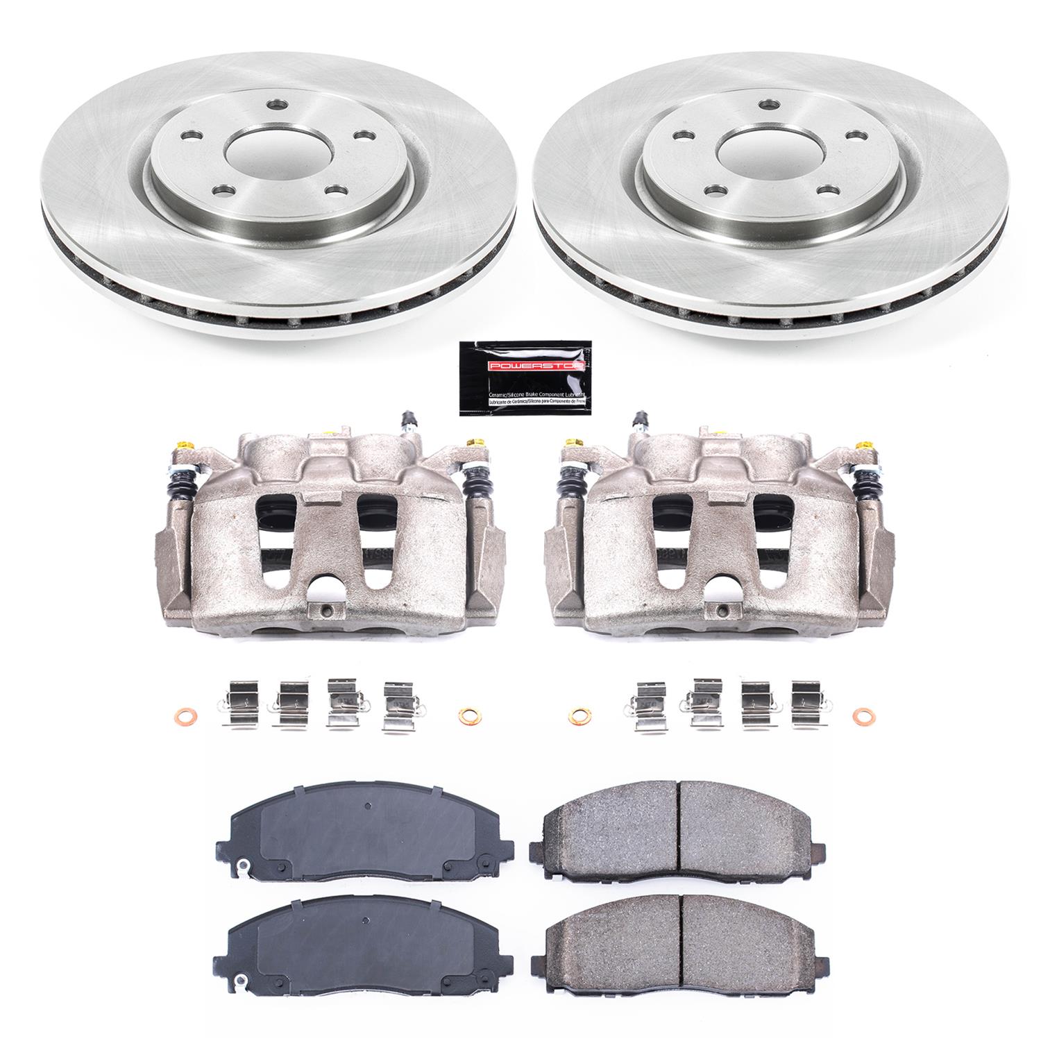 PowerStop Z17 Evolution Plus Stock Replacement Brake Kits with Calipers KCOE5959 Disc Kits, Autospecialty Kits, Front, Solid Surface Rotors, 2-piston Calipers, Chrysler, Dodge, Ram, Volkswagen, Kit thumbnail 2