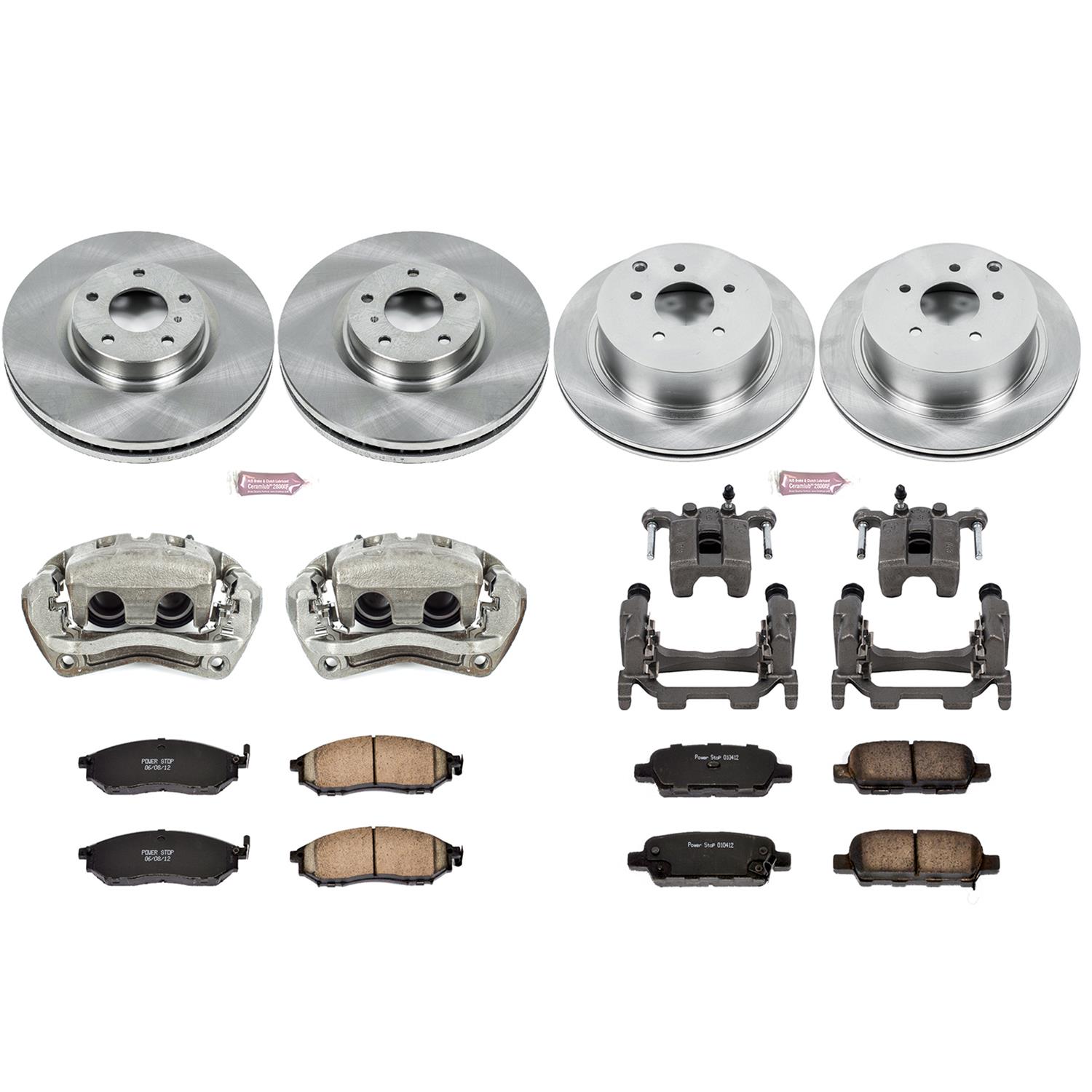 PowerStop Z17 Evolution Plus Stock Replacement Brake Kits with Calipers for 2011-2013 M56, M37, 2012-2013 M35H - KCOE6237 Disc Kits, Autospecialty Calipers, Front and Rear, Solid Surface Rotors, Cast Iron Calipers, Infiniti, Kit thumbnail 2