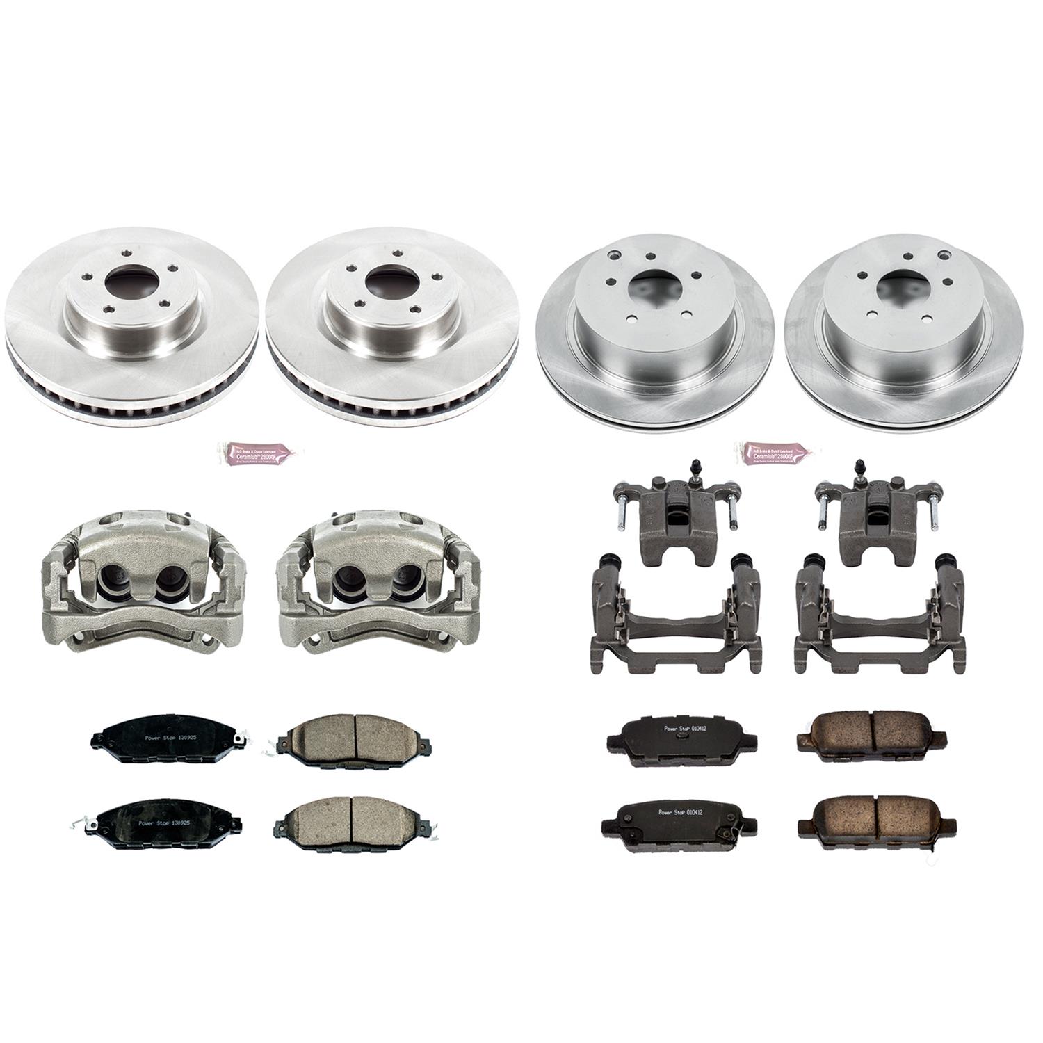 PowerStop Z17 Evolution Plus Stock Replacement Brake Kits with Calipers KCOE6497 Disc Kits, Autospecialty Calipers, Front and Rear, Solid Surface Rotors, for Infiniti, for Nissan, Kit thumbnail 2