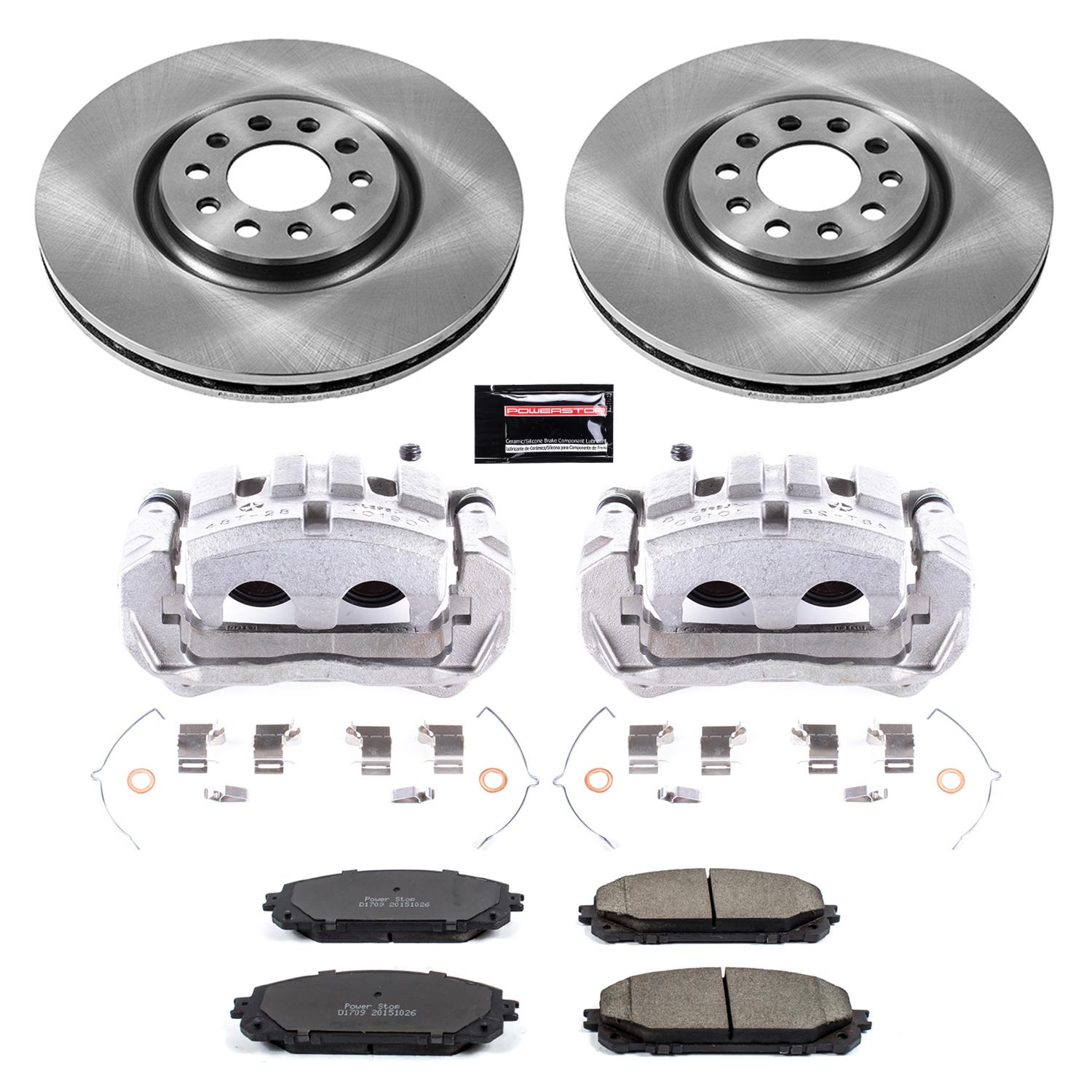Power Stop Z17 Evolution Plus Stock Replacement Brake Kits with Calipers KCOE6540 Disc Kit, Replacement, Front, Solid Surface, Jeep, Kit thumbnail 2