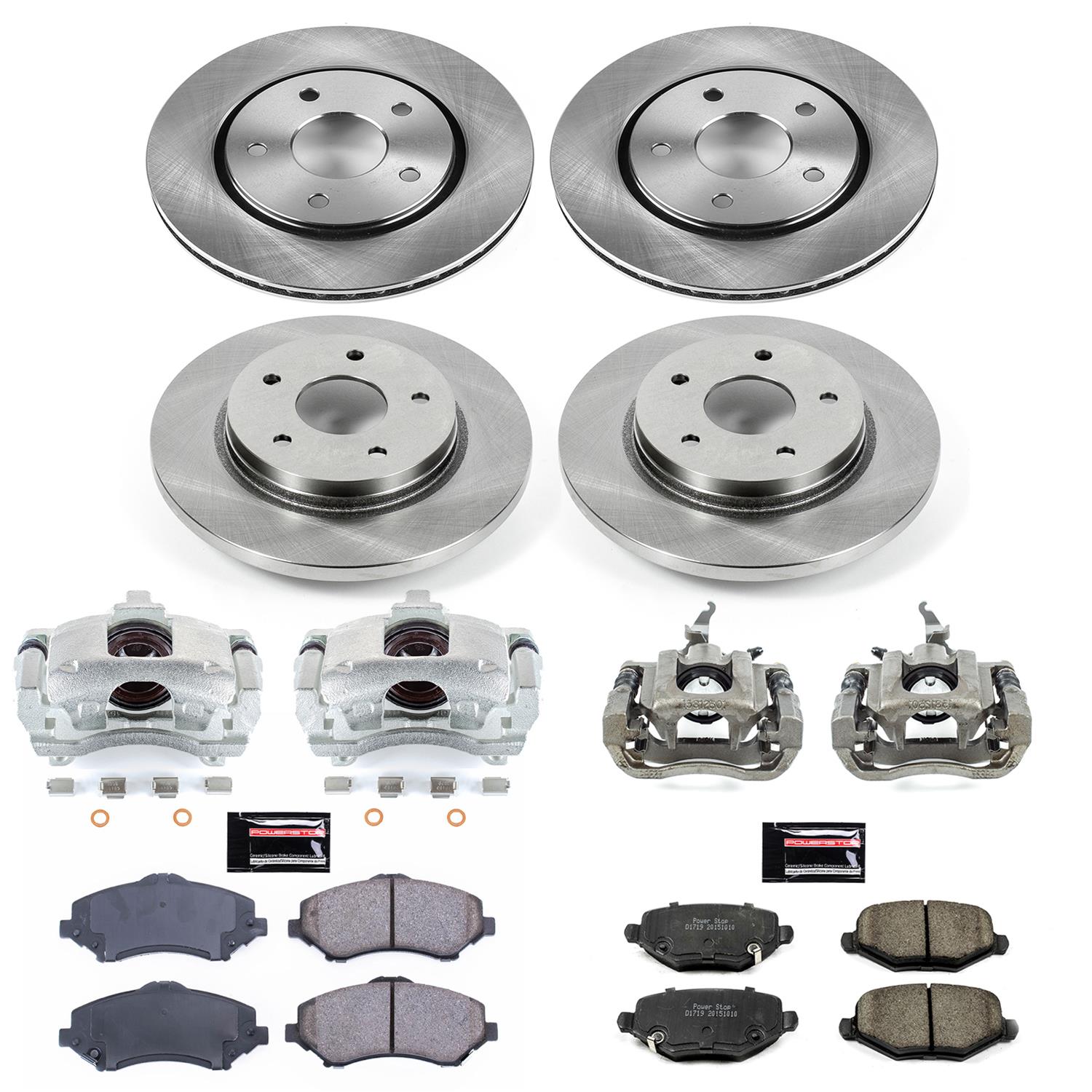 Power Stop 2013 Dodge Journey Front & Rear Autospecialty Brake Kit w/Calipers (1x psbKCOE3118A, 1x psbKCOE6544A)