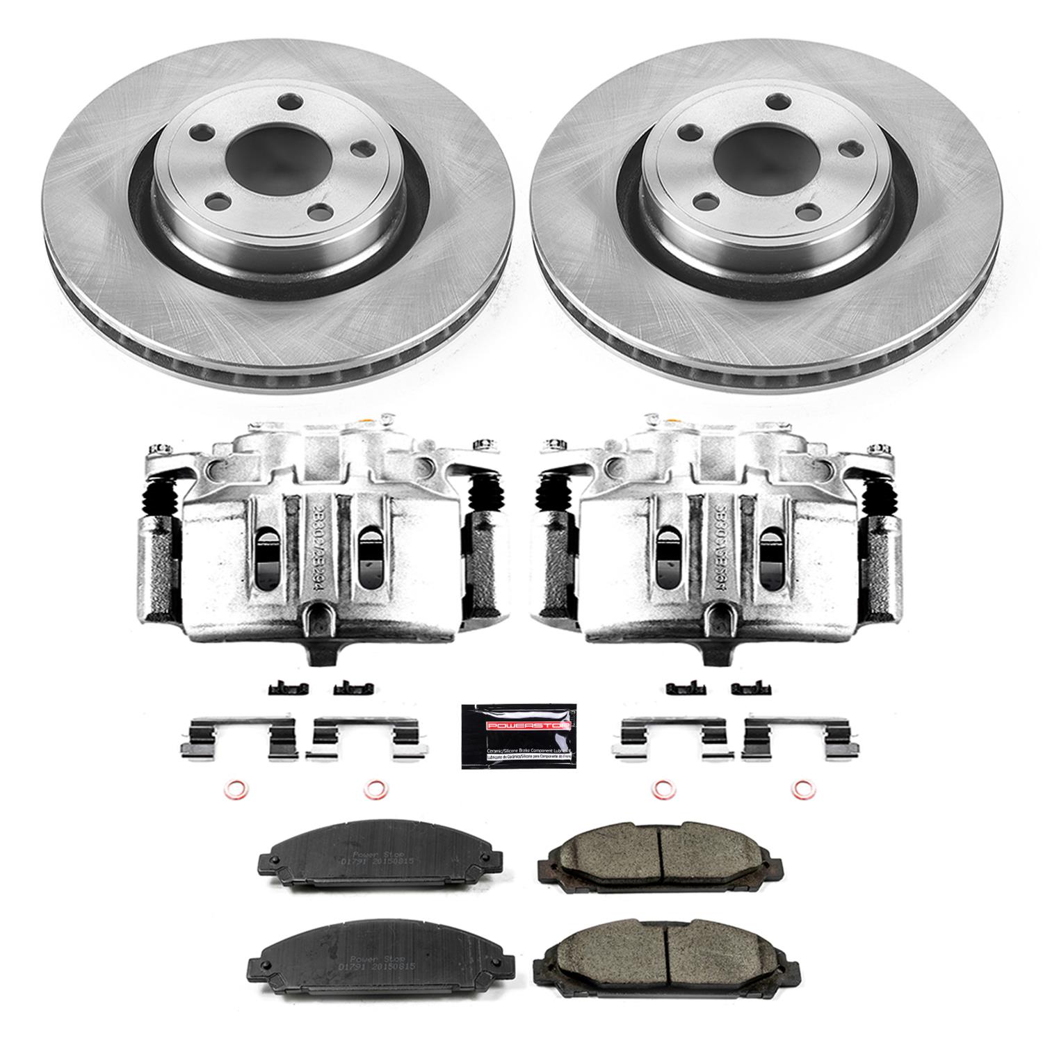 Power Stop 15-20 Ford Mustang Front Autospecialty Kit w/Cals (1x psbL15008, 1x psbL15009, 2x psbAR85158, 1x psb16-1791) thumbnail 2