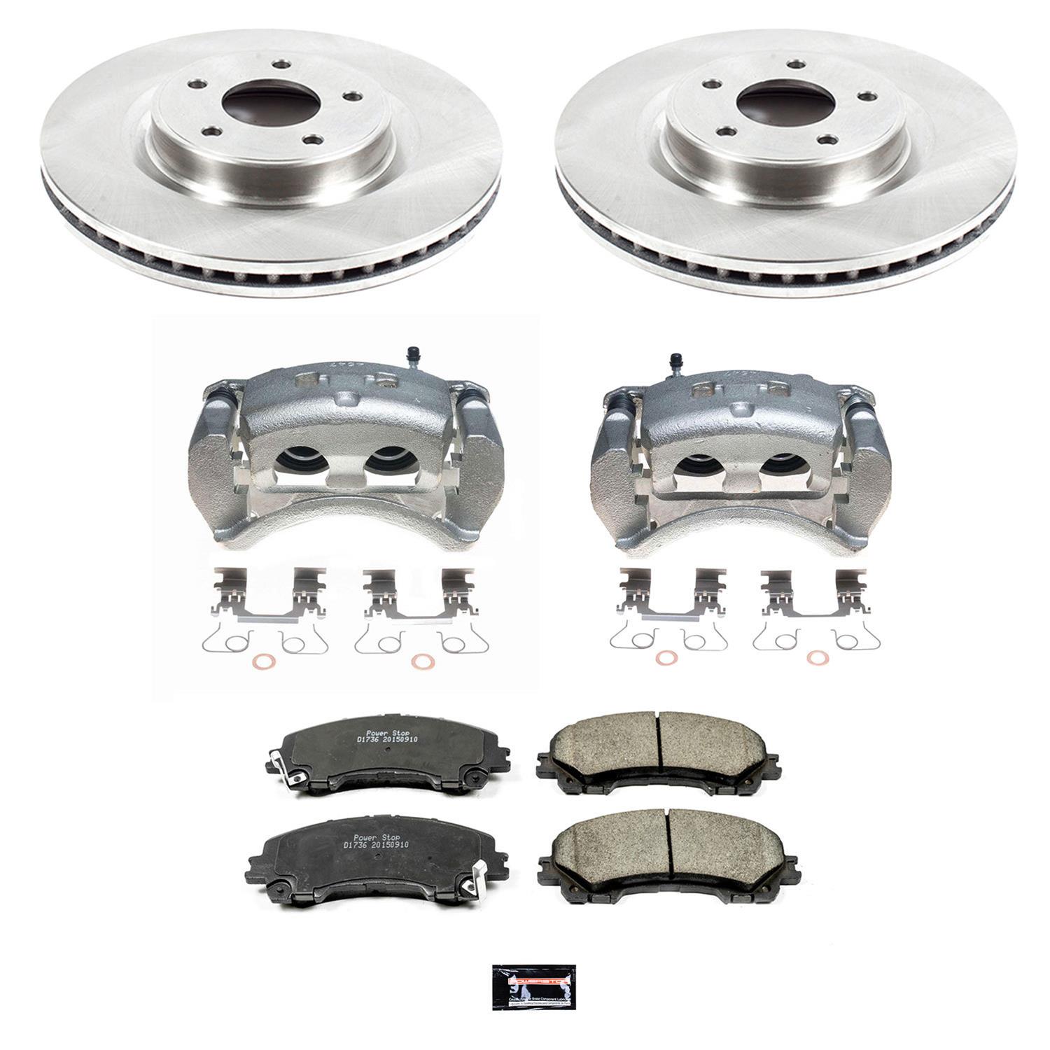 PowerStop Z17 Evolution Plus Stock Replacement Brake Kits with Calipers KCOE6944 Disc Kits, Autospecialty Calipers, Front, Solid Surface Rotors, 2-piston Calipers, for Infiniti, Kit thumbnail 2