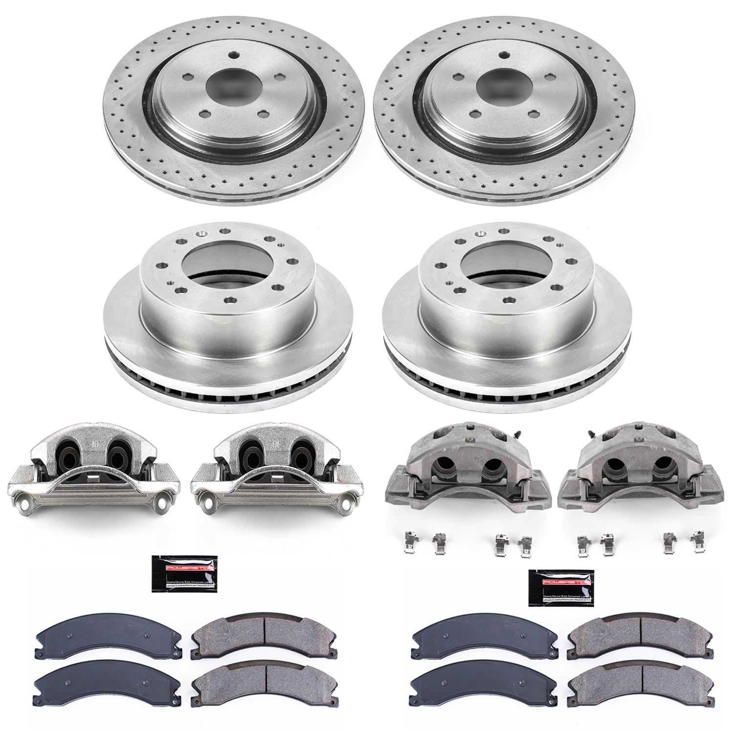 PowerStop Z17 Evolution Plus Stock Replacement Brake Kits with Calipers for 2015-2019 SIERRA 2500 HD, SILVERADO 2016-2019 SUBURBAN 3500 HD - KCOE6992 Disc Kit, Replacement, Front and Rear, Solid Surface, Chevrolet, GMC, Kit thumbnail 2