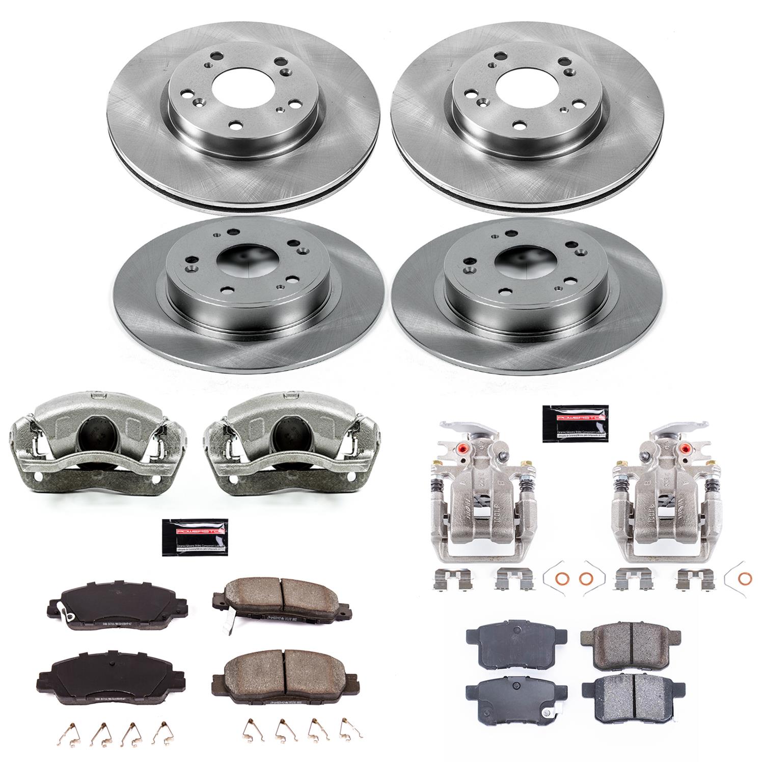 Power Stop 16-17 Honda Accord Front & Rear Autospecialty Brake Kit w/Calipers (1x psbKCOE7345, 1x psbKCOE5368A) thumbnail 2