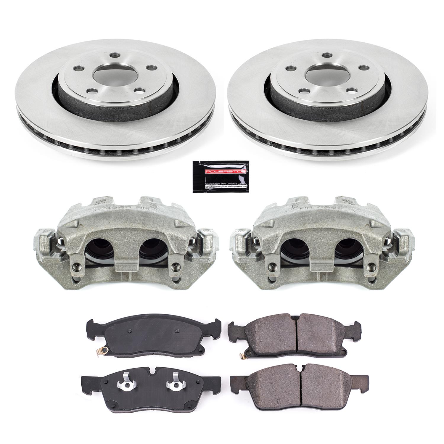 Power Stop 17-19 Jeep Grand Cherokee Front Autospecialty Kit w/Cals (2x psbAR83076, 1x psbL5296, 1x psbL5297, 1x psb16-1904A) thumbnail 2