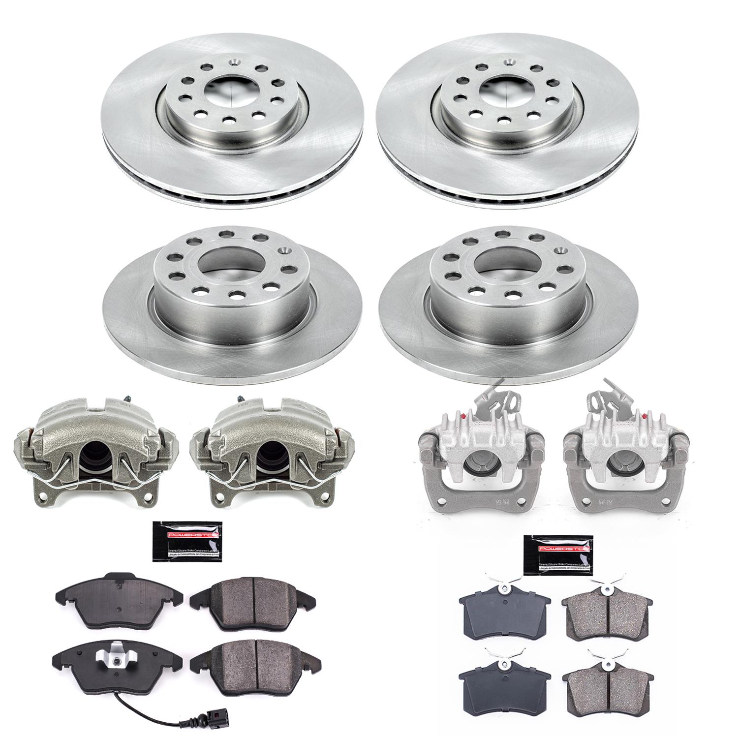Power Stop 2013 Audi A3 Front & Rear Autospecialty Brake Kit w/Calipers (1x psbKCOE2259A, 1x psbKCOE5671) thumbnail 2