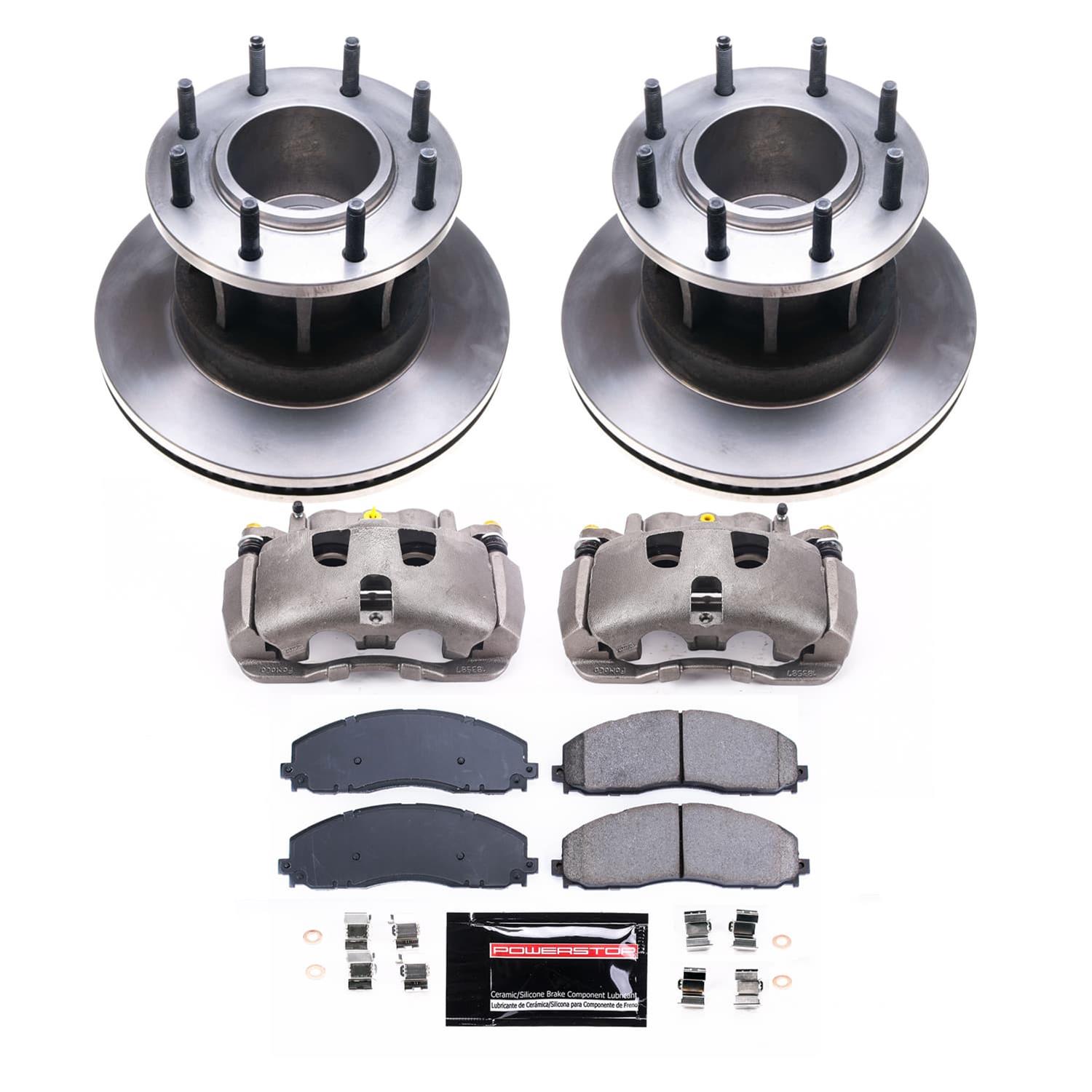 PowerStop Z17 Evolution Plus Stock Replacement Brake Kits with Calipers for 2017-2022 F-350 SUPER DUTY - KCOE7669 Disc Kit, Replacement, Remanufactured, Front, Solid Surface Rotors, 2-piston Calipers, Pads, Ford, Kit thumbnail 2