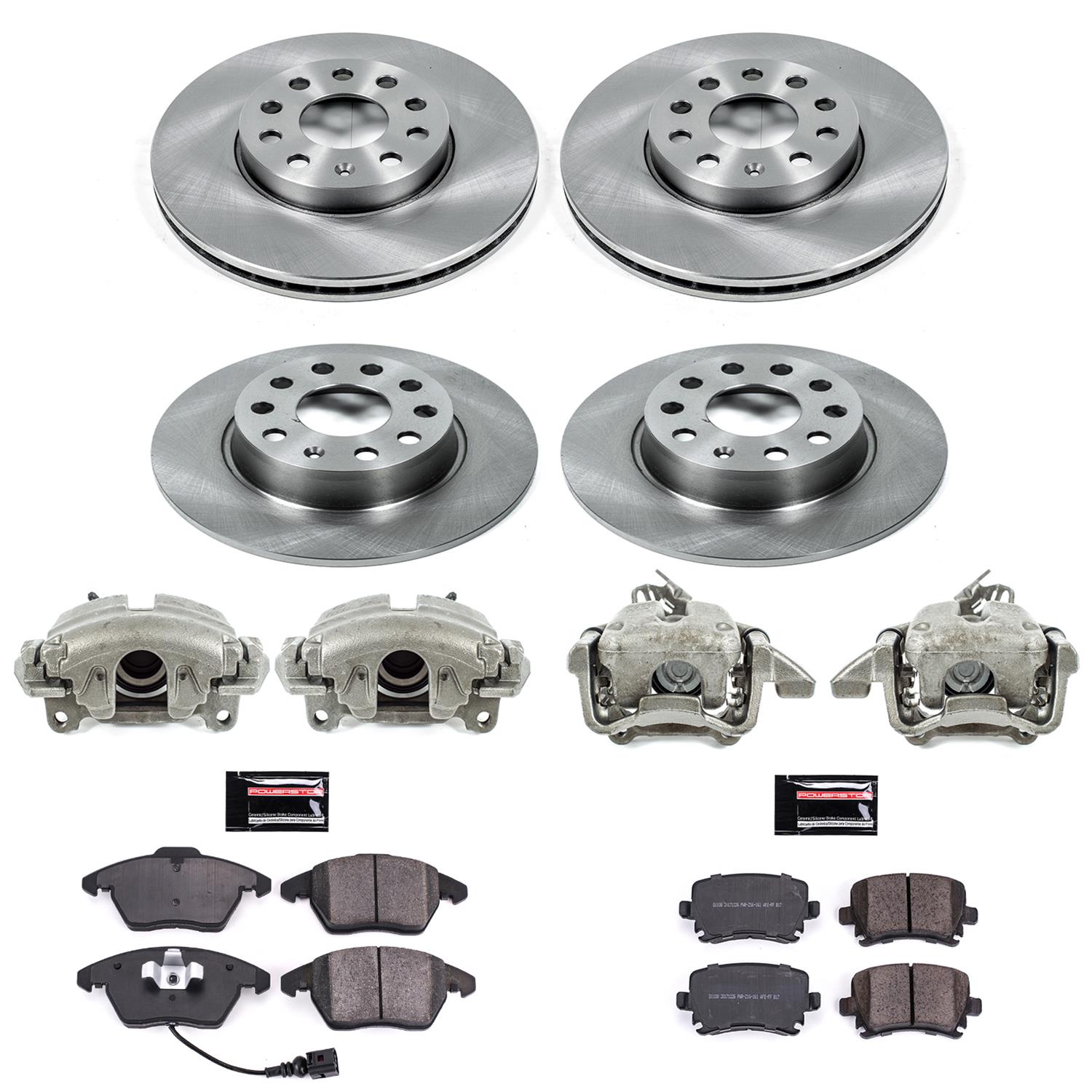Power Stop 2010 Volkswagen Golf Front & Rear Autospecialty Brake Kit w/Calipers (1x psbKCOE5666, 1x psbKCOE4623) thumbnail 2