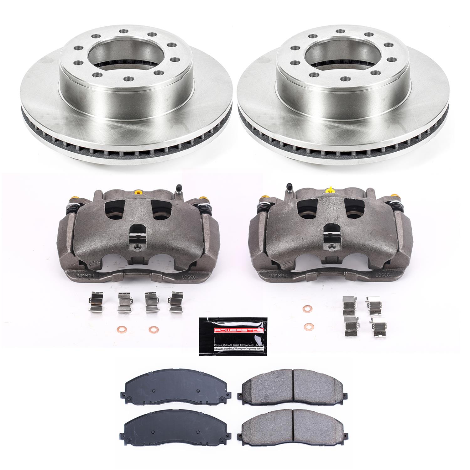 Power Stop 2016 Ford F-350 Super Duty Front Autospecialty Brake Kit w/Calipers (2x psbAR85113, 1x psb17-1680, 1x psbL5486, 1x psbL5487) thumbnail 4