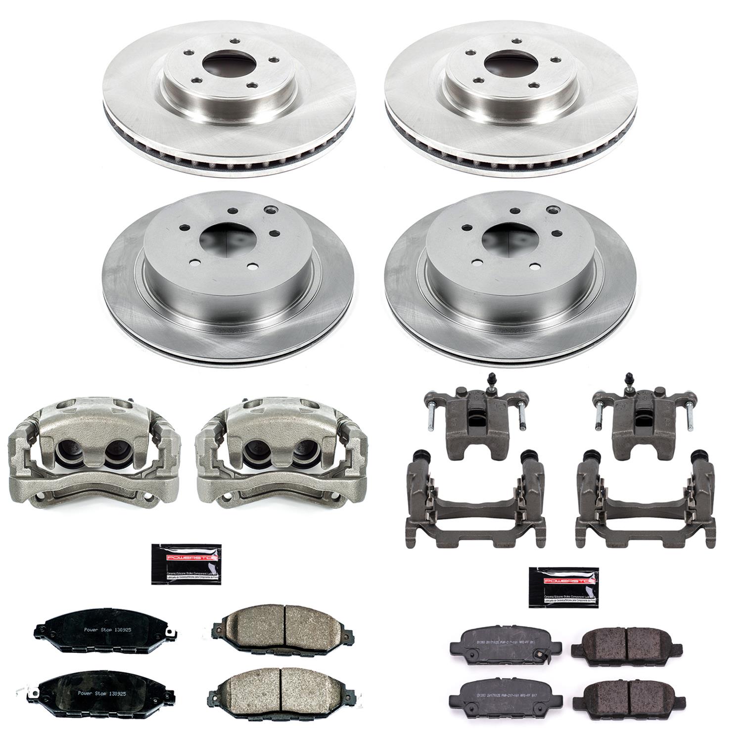 PowerStop Z17 Evolution Plus Stock Replacement Brake Kits with Calipers for 2019-2020 QX60 - KCOE8347 Disc Kits, Autospecialty Calipers, Front and Rear, Solid Surface Rotors, Calipers, Infiniti, Kit thumbnail 2