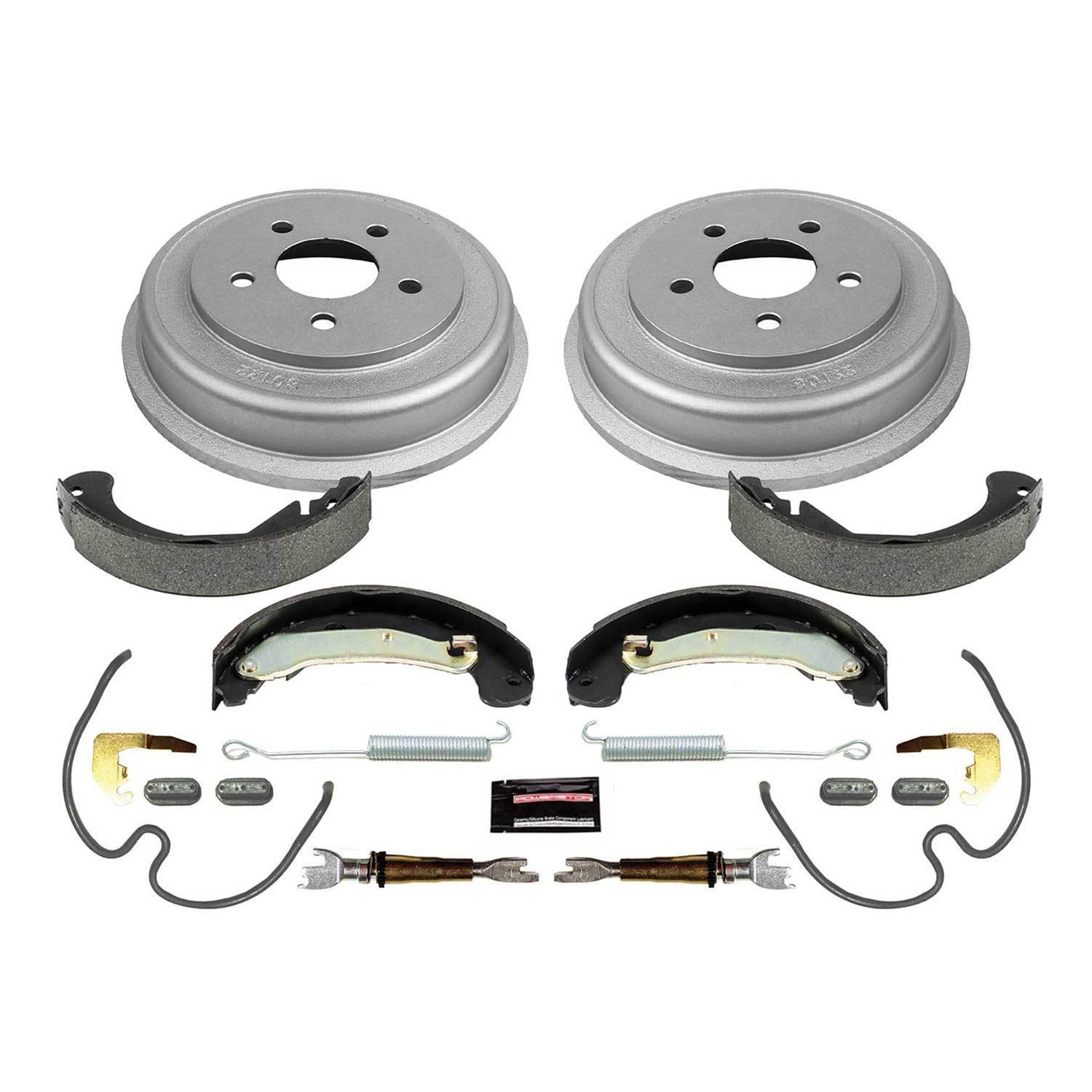 Power Stop Autospecialty Stock Replacement Disc and Drum Brake Kits KOE15223DK Kits, Replacement, Solid Surface Front Rotors, 9.100 in. Rear Diameter, Pads Shoes, Chevrolet, Kit thumbnail 5