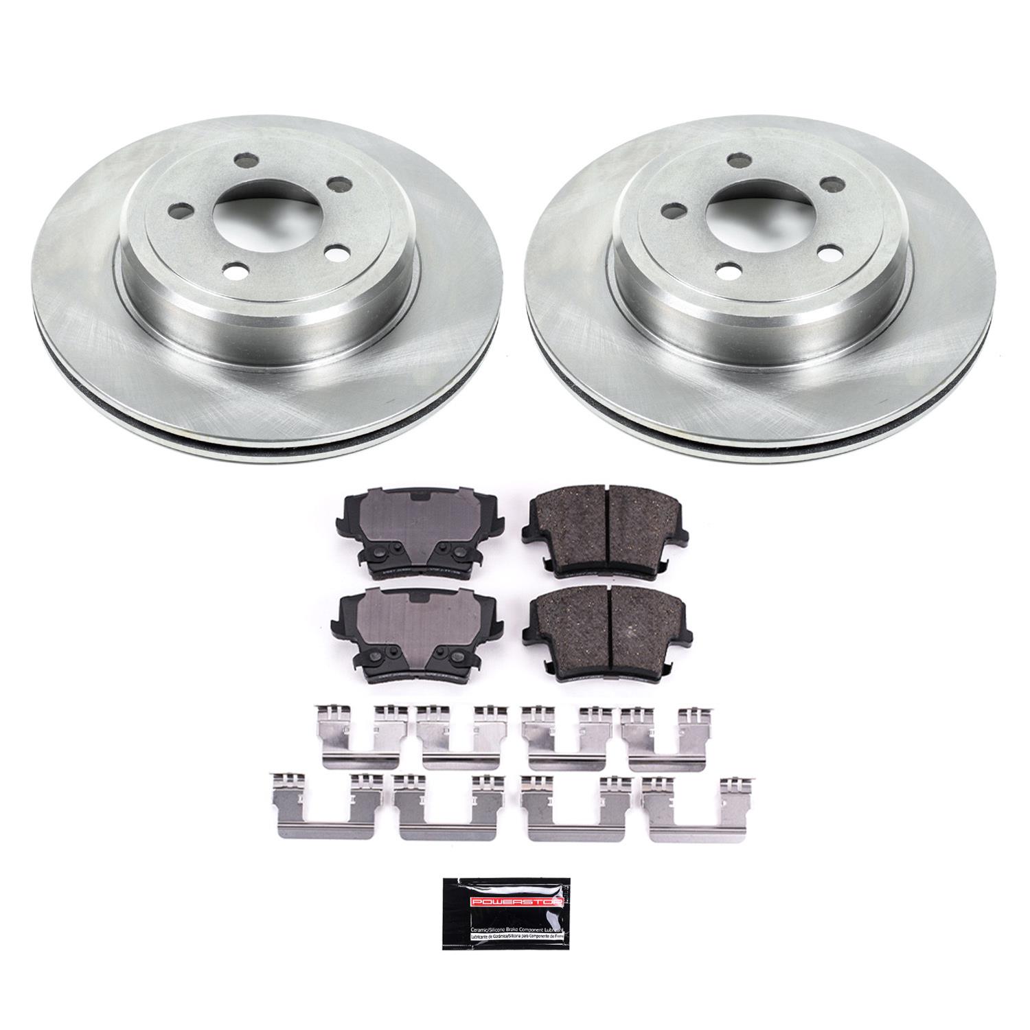 PowerStop Z17 Evolution Plus Stock Replacement Brake Kits KOE2853 Disc Pads and Rotors, Solid Surface Rotors, Ceramic Pads, Chrysler, Dodge, Front/Rear, Kit thumbnail 4