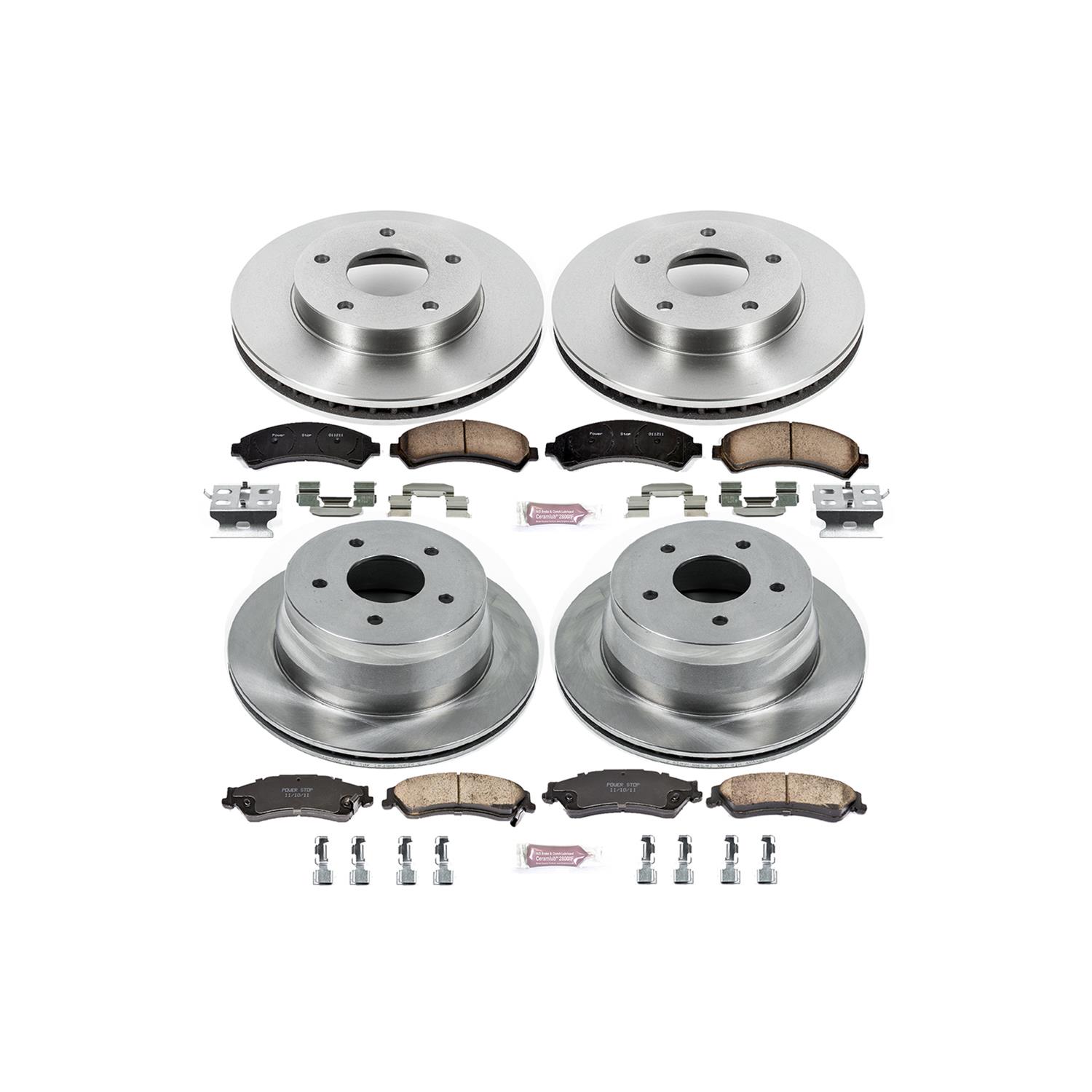PowerStop Z17 Evolution Plus Stock Replacement Brake Kits KOE2005 Pads/Rotors, Front/Rear, Solid Surface Rotors, Ceramic Pads, Chevy, GMC, Oldsmobile, Kit thumbnail 3