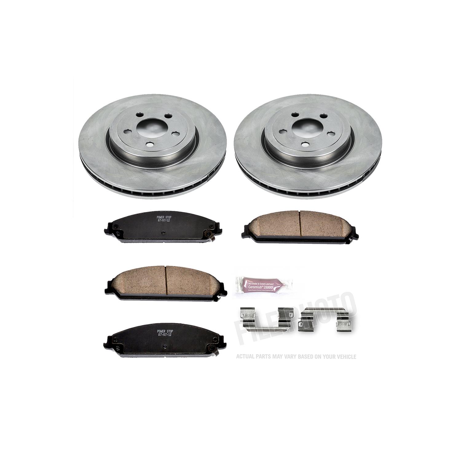 PowerStop Z17 Evolution Plus Stock Replacement Brake Kits KOE2853 Disc Pads and Rotors, Solid Surface Rotors, Ceramic Pads, Chrysler, Dodge, Front/Rear, Kit thumbnail 5