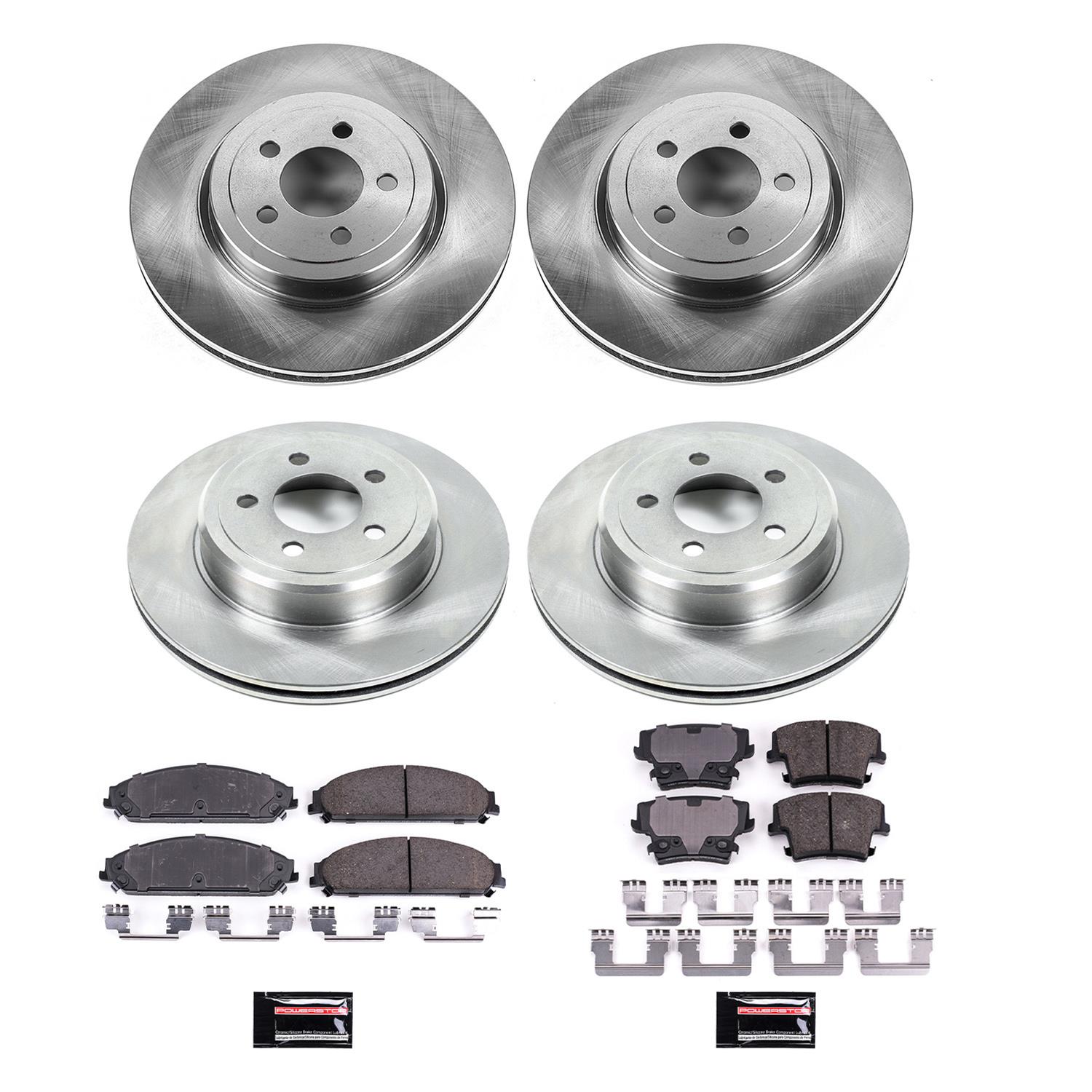 PowerStop Z17 Evolution Plus Stock Replacement Brake Kits KOE2853 Disc Pads and Rotors, Solid Surface Rotors, Ceramic Pads, Chrysler, Dodge, Front/Rear, Kit thumbnail 2