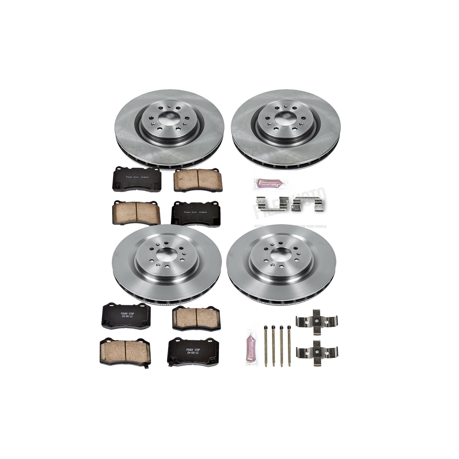 PowerStop Z17 Evolution Plus Stock Replacement Brake Kits for 2004-2007 CTS, 2005-2011 STS - KOE2881 Pads and Rotors, Autospecialty, Solid Surface, Iron, Natural, 13.980 in./14.370 in. Diameter, Ceramic Pads, Kit thumbnail 5