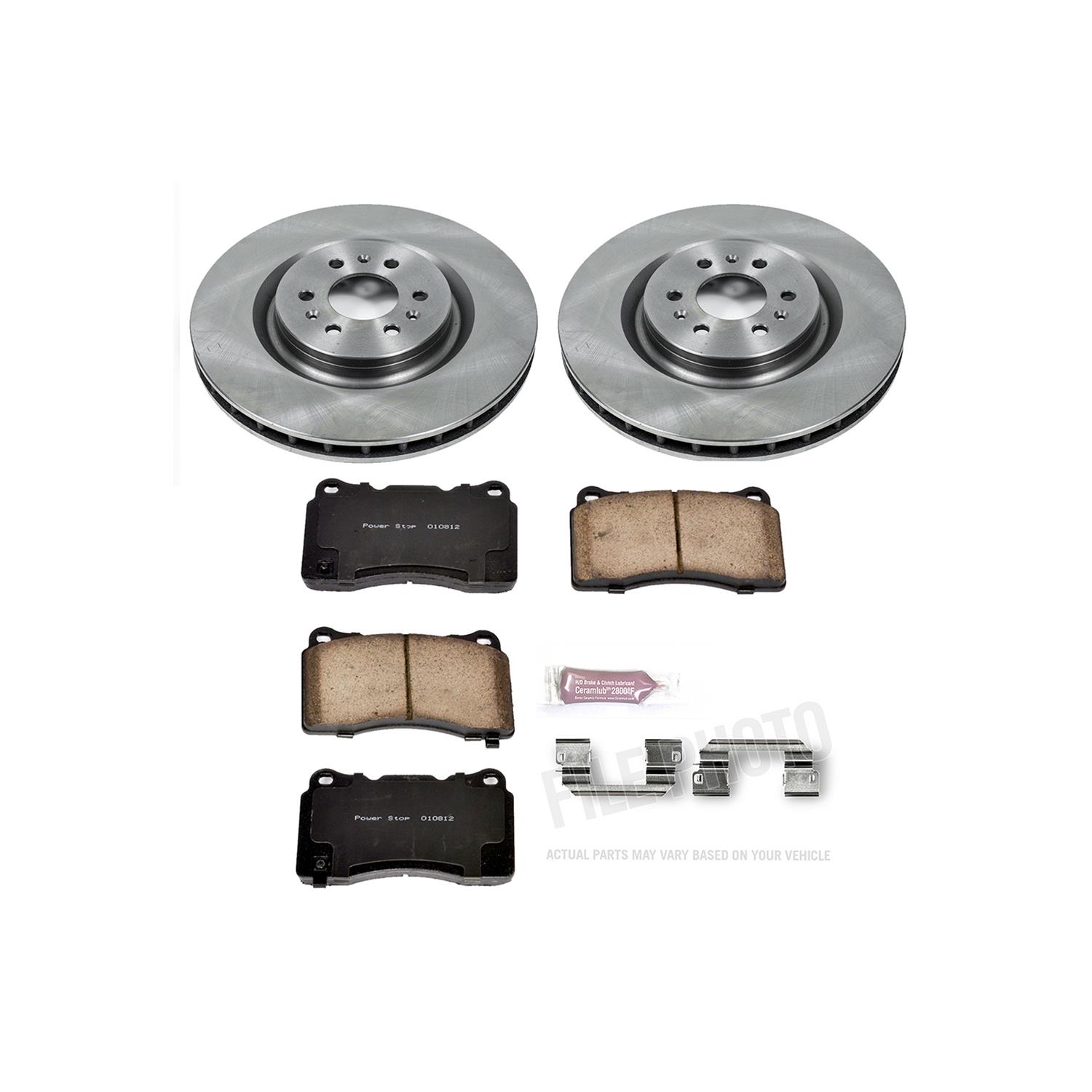 PowerStop Z17 Evolution Plus Stock Replacement Brake Kits for 2004-2007 CTS, 2005-2011 STS - KOE2881 Pads and Rotors, Autospecialty, Solid Surface, Iron, Natural, 13.980 in./14.370 in. Diameter, Ceramic Pads, Kit thumbnail 4