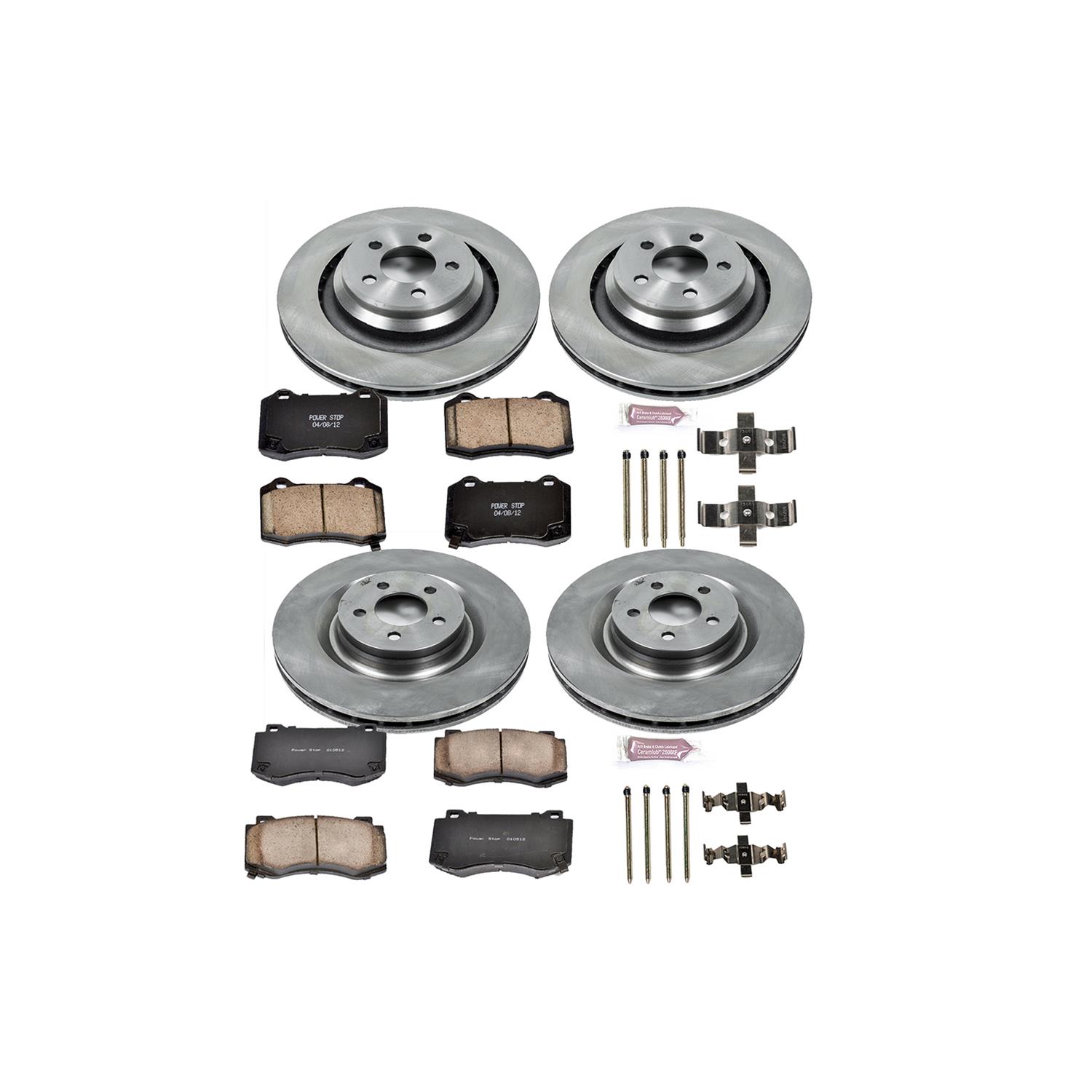 PowerStop Z17 Evolution Plus Stock Replacement Brake Kits KOE4023 Pads and Rotors, Autospecialty, Solid Surface, Iron, Natural, 14.170 in./13.780 in. Diameter, Ceramic Pads, Kit thumbnail 4