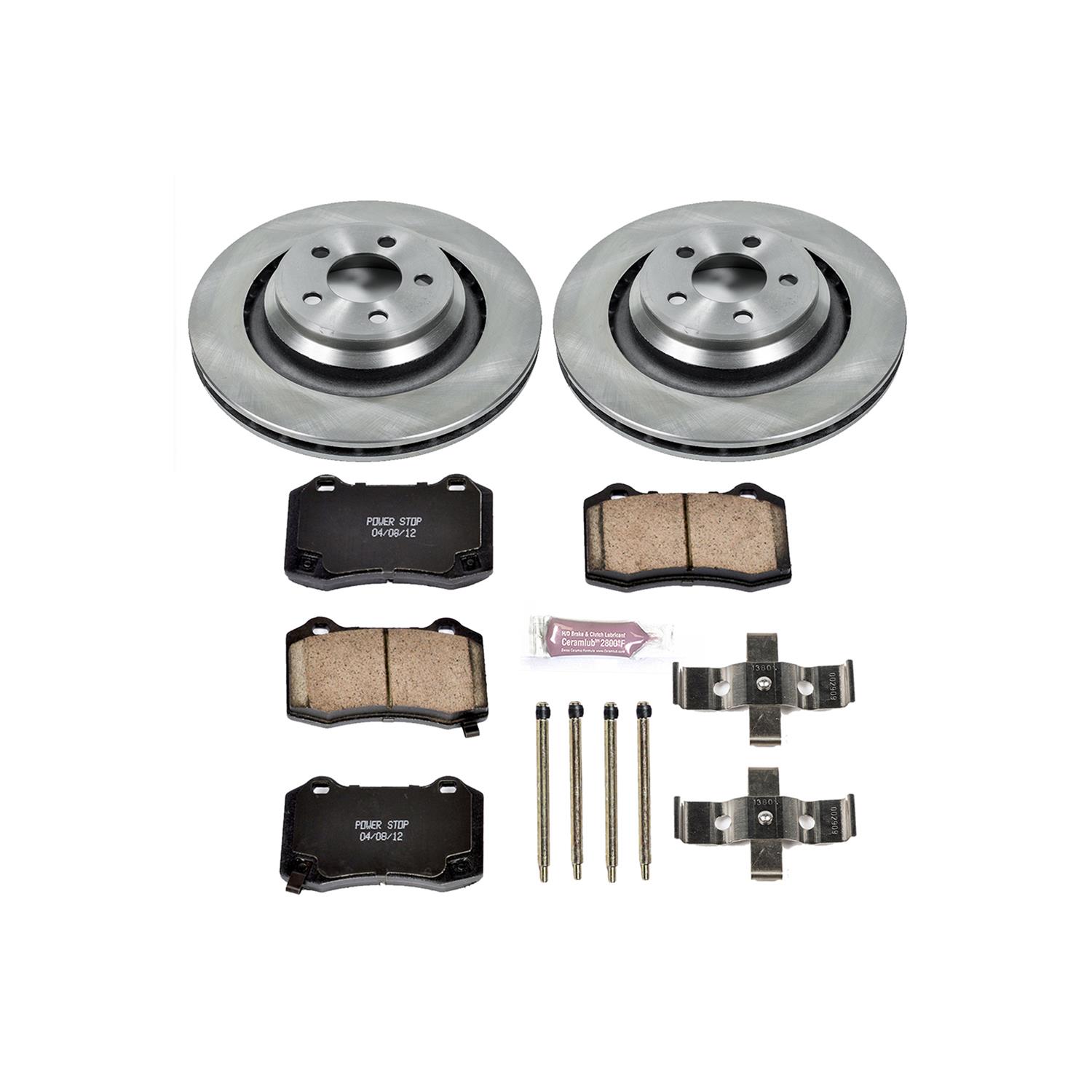 PowerStop Z17 Evolution Plus Stock Replacement Brake Kits KOE4023 Pads and Rotors, Autospecialty, Solid Surface, Iron, Natural, 14.170 in./13.780 in. Diameter, Ceramic Pads, Kit thumbnail 3