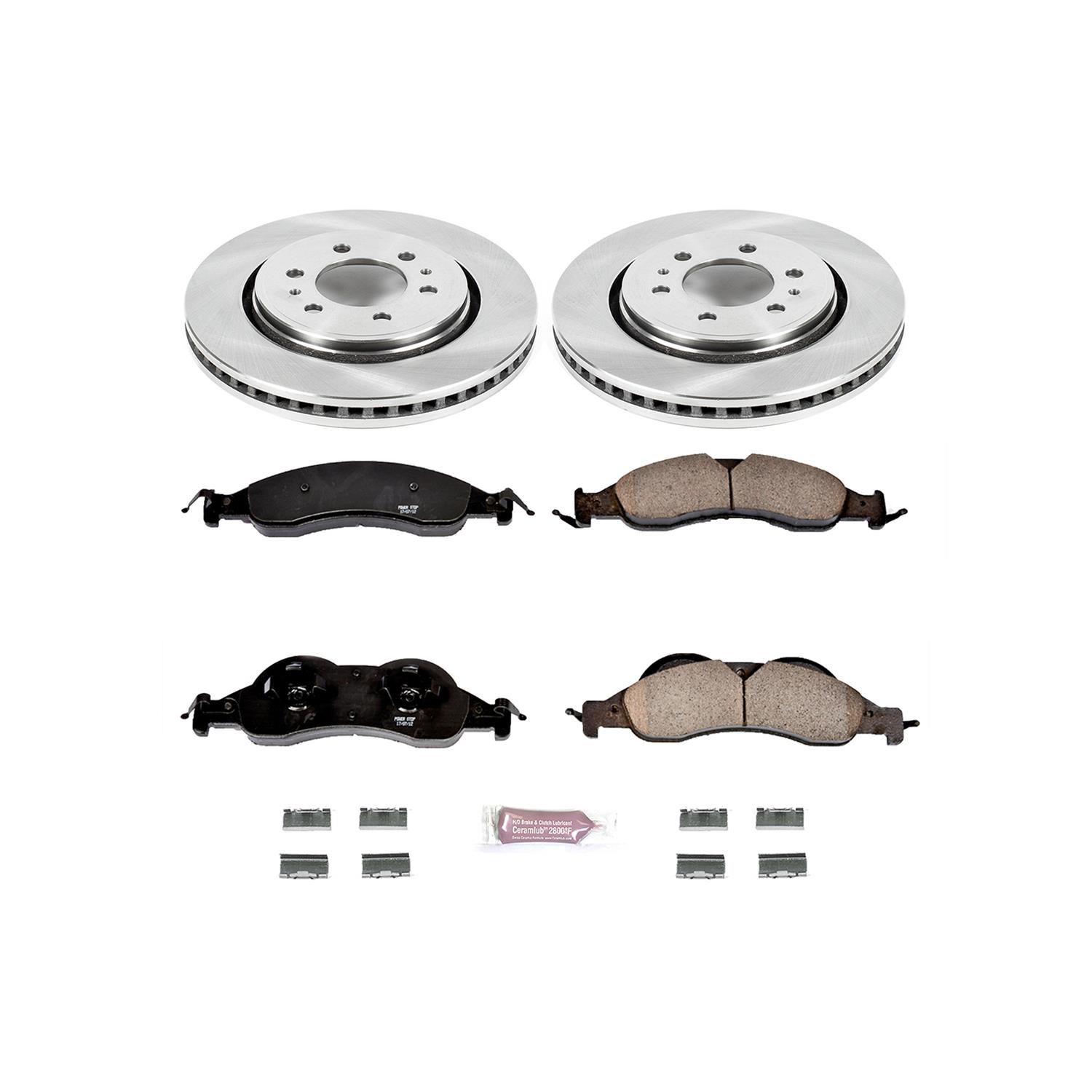 PowerStop Z17 Evolution Plus Stock Replacement Brake Kits for 2007-2009 EXPEDITION, NAVIGATOR - KOE4109 Pads and Rotors, Autospecialty, Solid Surface, Iron, Natural, 13.780 in./13.460 in. Diameter, Ceramic Pads, Kit thumbnail 5