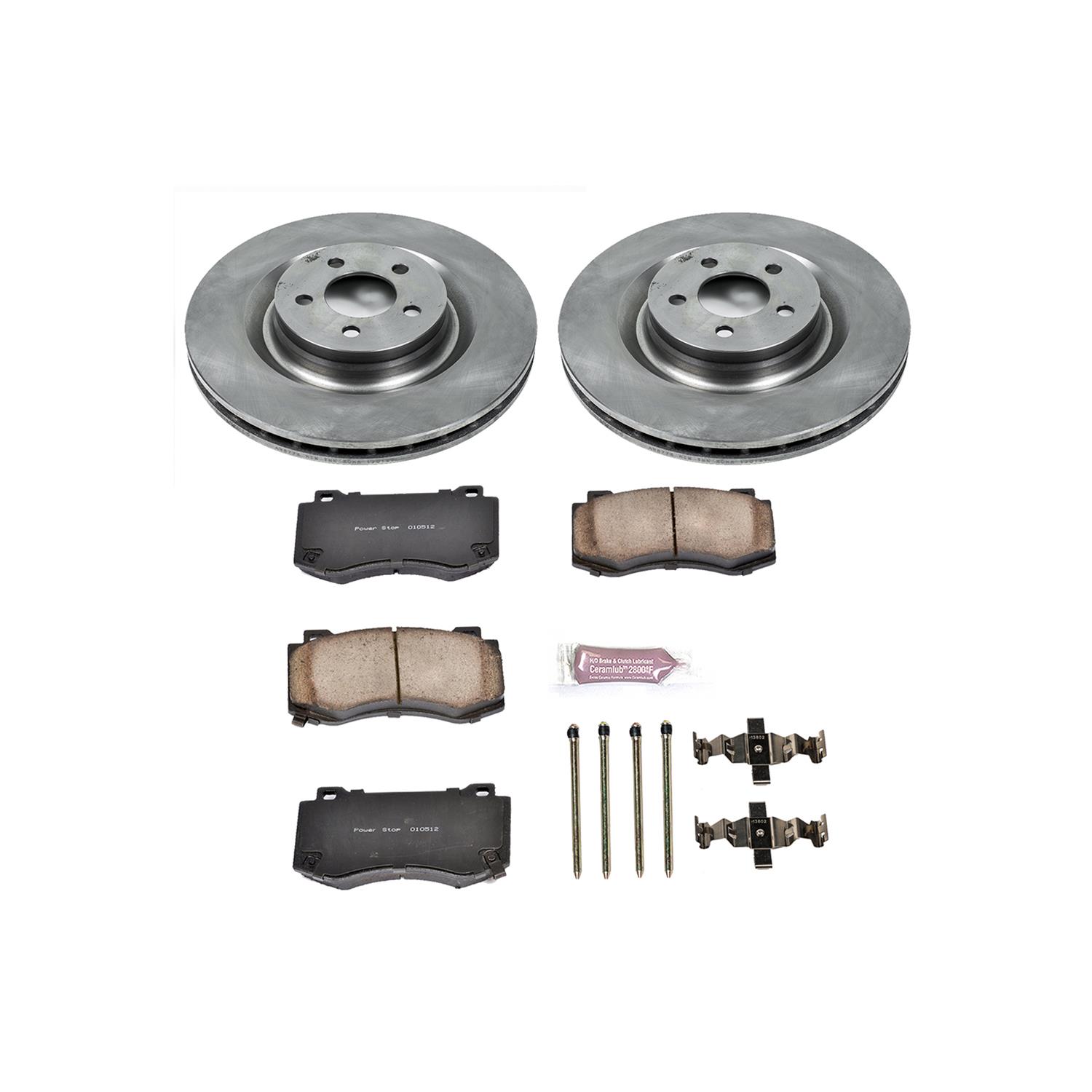 PowerStop Z17 Evolution Plus Stock Replacement Brake Kits KOE4023 Pads and Rotors, Autospecialty, Solid Surface, Iron, Natural, 14.170 in./13.780 in. Diameter, Ceramic Pads, Kit thumbnail 5
