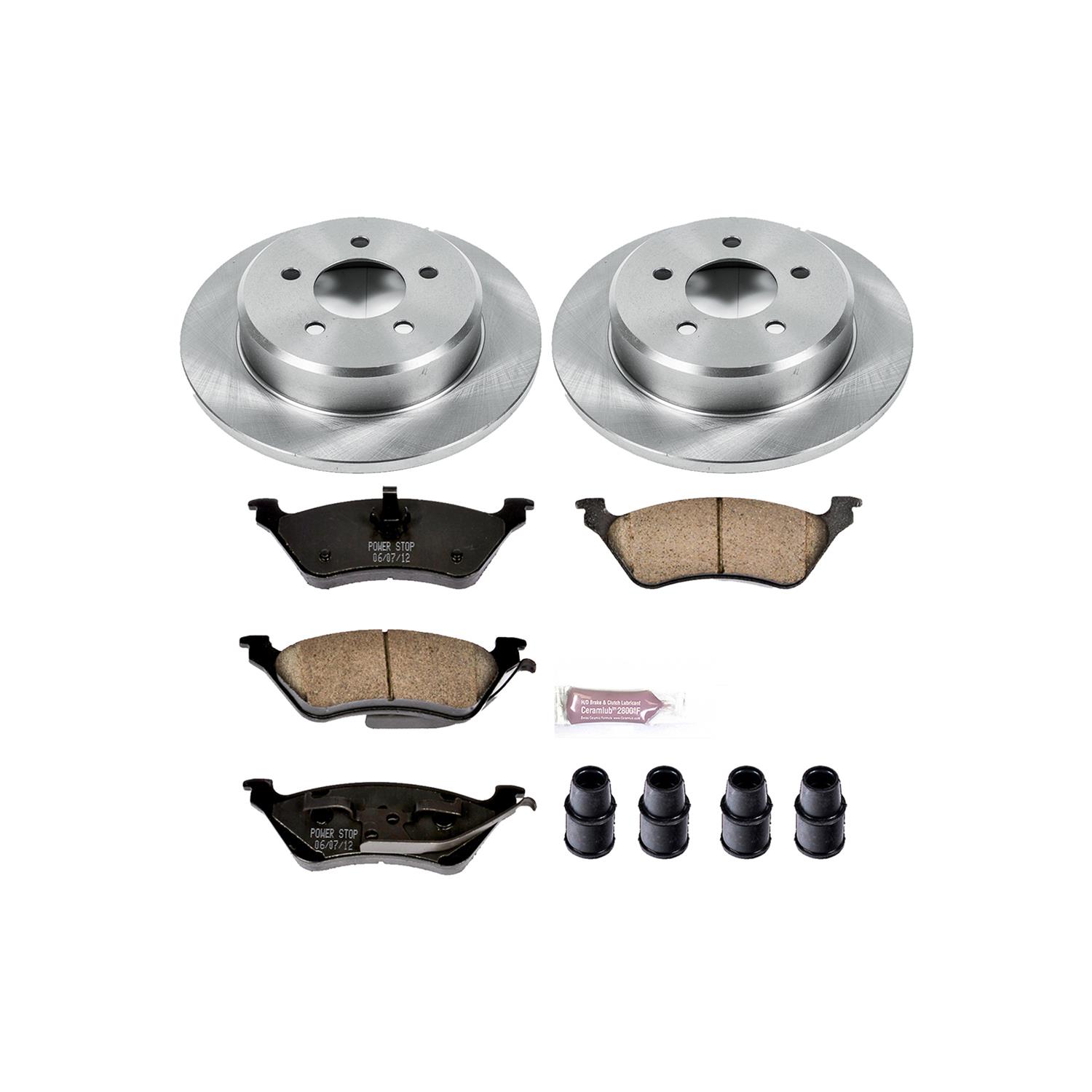 PowerStop Z17 Evolution Plus Stock Replacement Brake Kits for 2001-2007 CARAVAN, GRAND TOWN & COUNTRY - KOE4458 Pads and Rotors, Autospecialty, Solid Surface, Iron, Natural, 11.060 in./11.410 in. Diameter, Ceramic Pads, Kit thumbnail 3