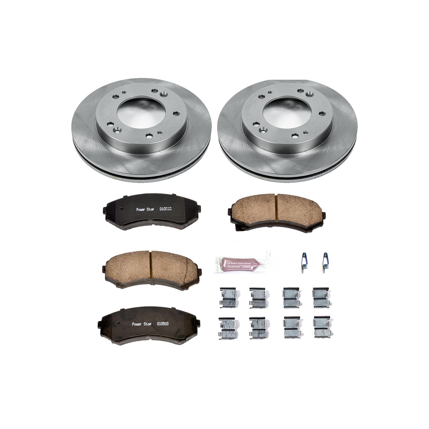 PowerStop Z17 Evolution Plus Stock Replacement Brake Kits KOE4311 Pads and Rotors, Autospecialty, Solid Surface, Iron, Natural, 11.420 in./12.320 in. Diameter, Ceramic Pads, Kit thumbnail 3
