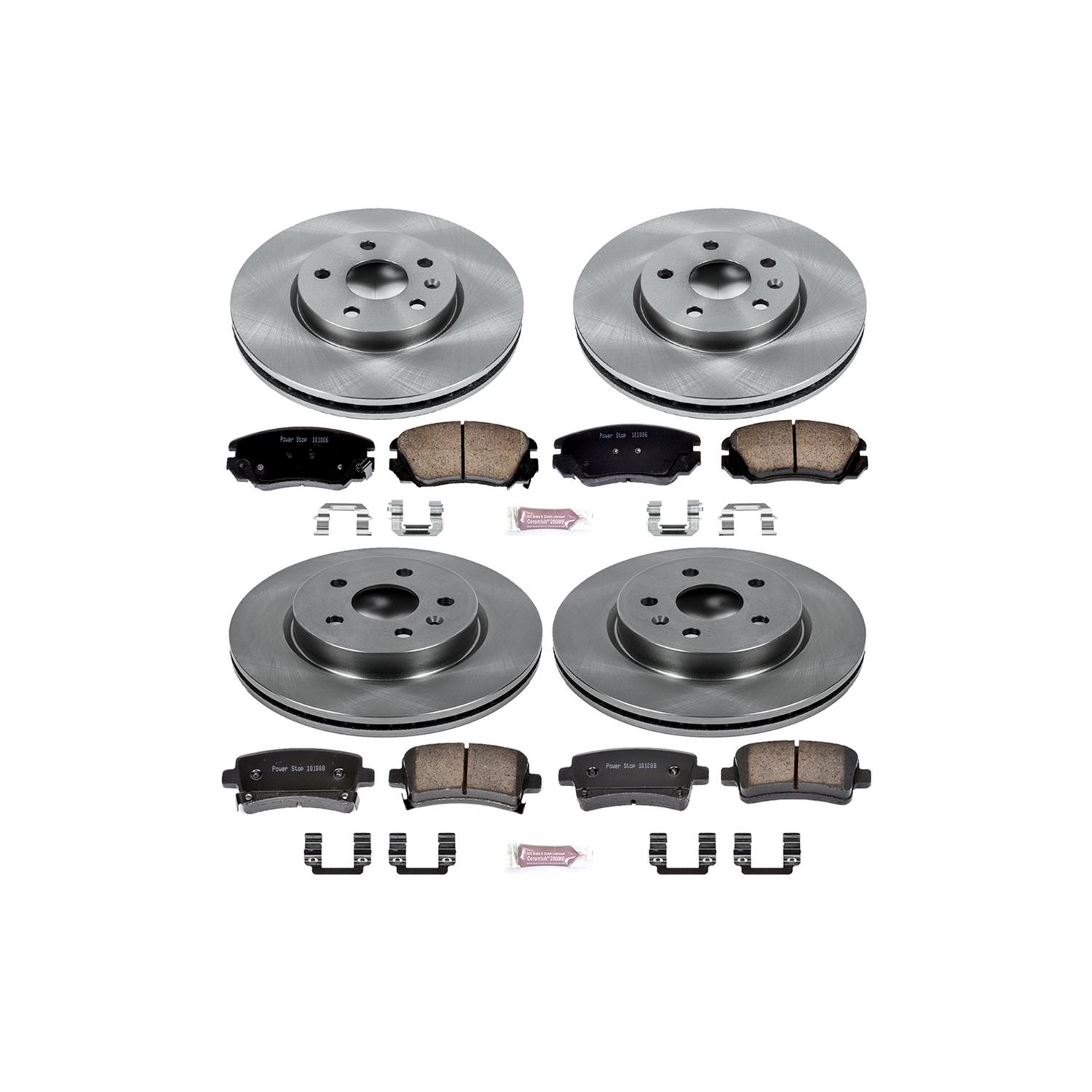PowerStop Z17 Evolution Plus Stock Replacement Brake Kits KOE5515 Pads and Rotors, Autospecialty, Solid Surface, Iron, Natural, 12.600 in./12.400 in. Diameter, Ceramic Pads, Kit thumbnail 4