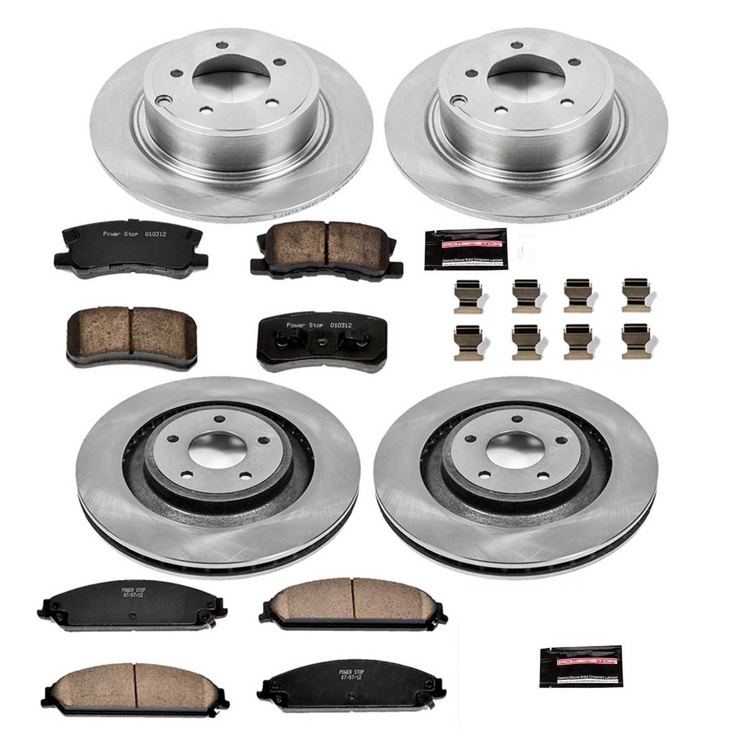 PowerStop Z17 Evolution Plus Stock Replacement Brake Kits for 2013-2014 200, AVENGER, 2008-2009 CALIBER - KOE5566 Pads and Rotors, Autospecialty, Solid Surface, Iron, Natural, 13.390 in./11.890 in. Diameter, Ceramic Pads, Kit thumbnail 3
