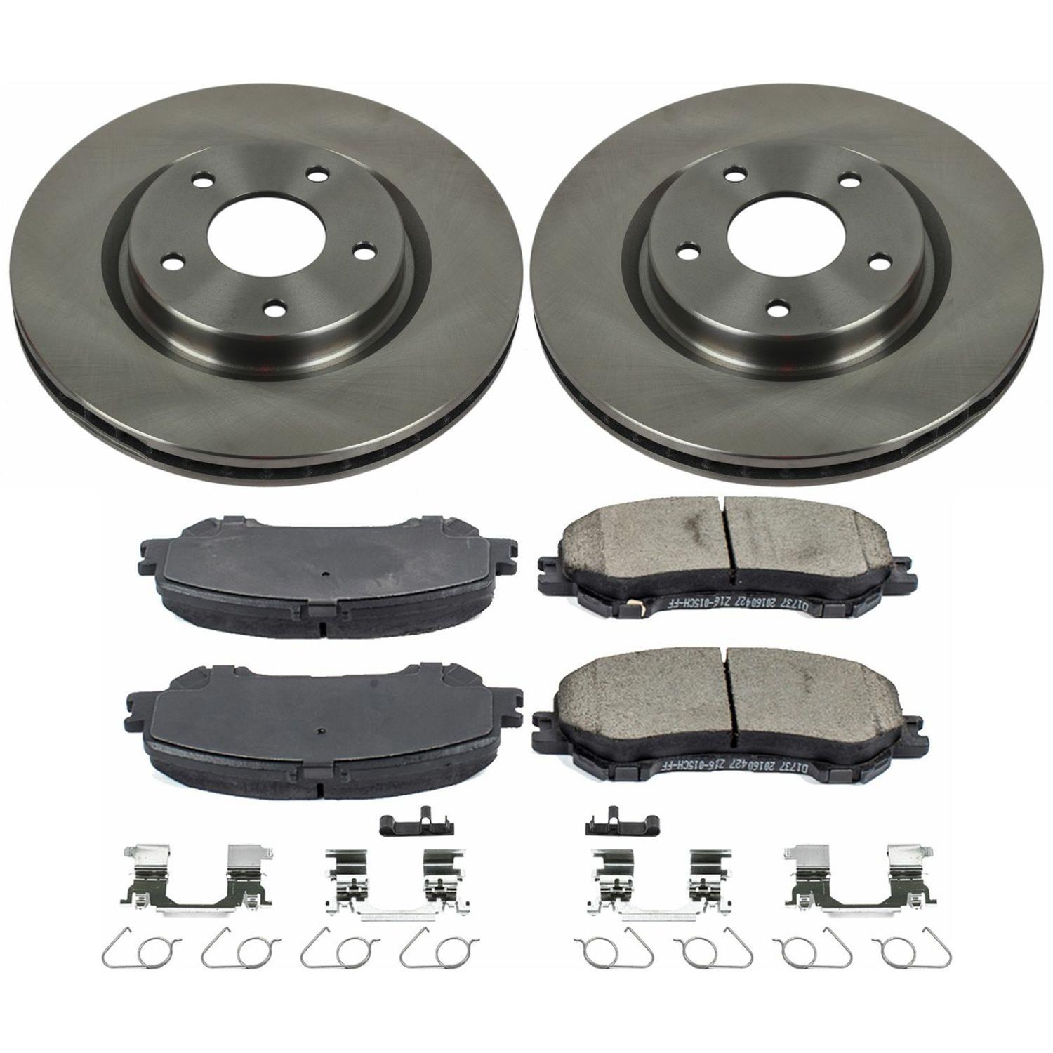 Power Stop Autospeciality KOE7036 Front Kit-Stock Rotors and Ceramic Brake Pads 