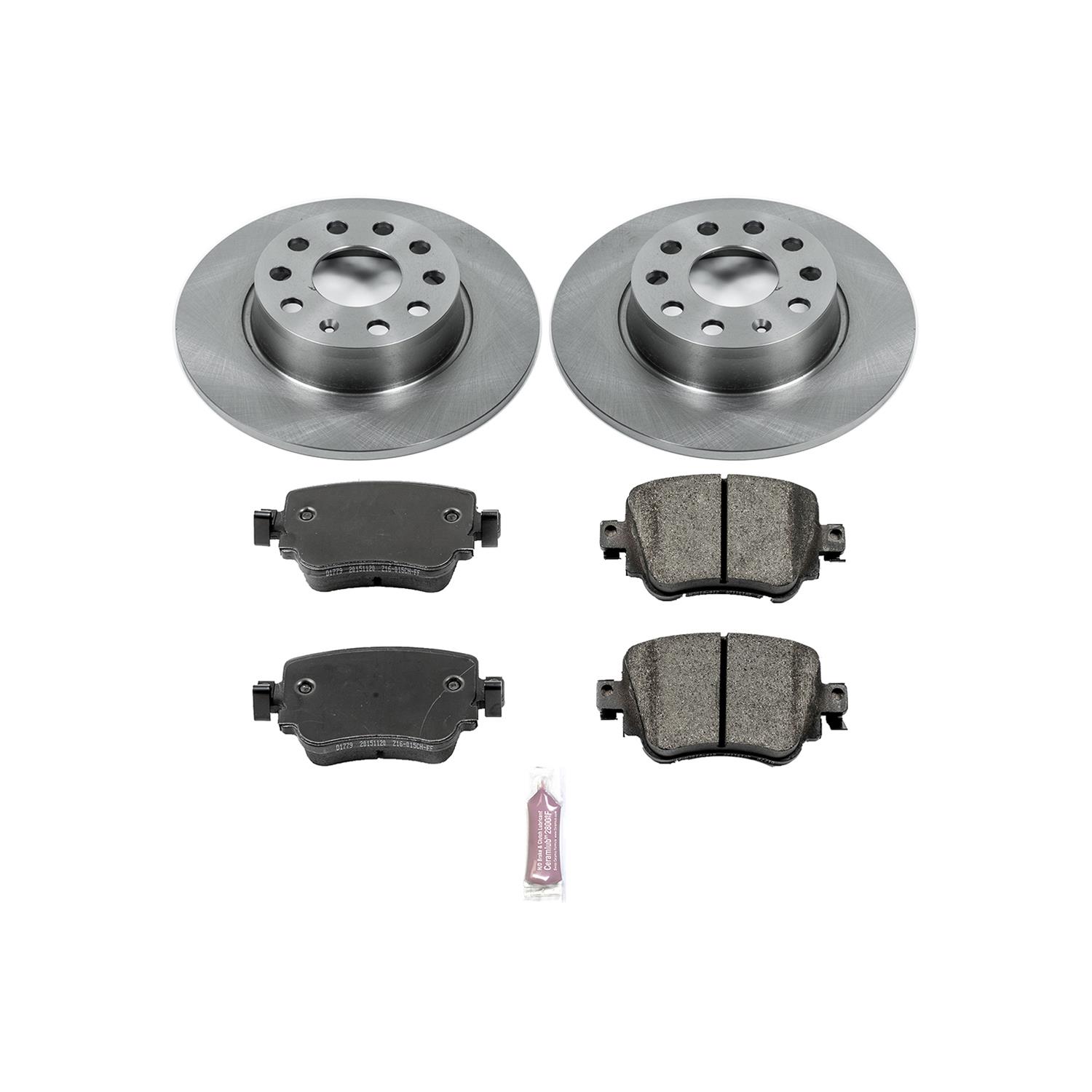 OE Replacement Rotors w/Z16 Ceramic Scorched Brake Pads Autospecialty By Power Stop 1-Click Daily Driver Brake Kits Power Stop KOE5370 Autospecialty By Power Stop 1-Click Daily Driver Brake Kits Front Incl 12.99 in 