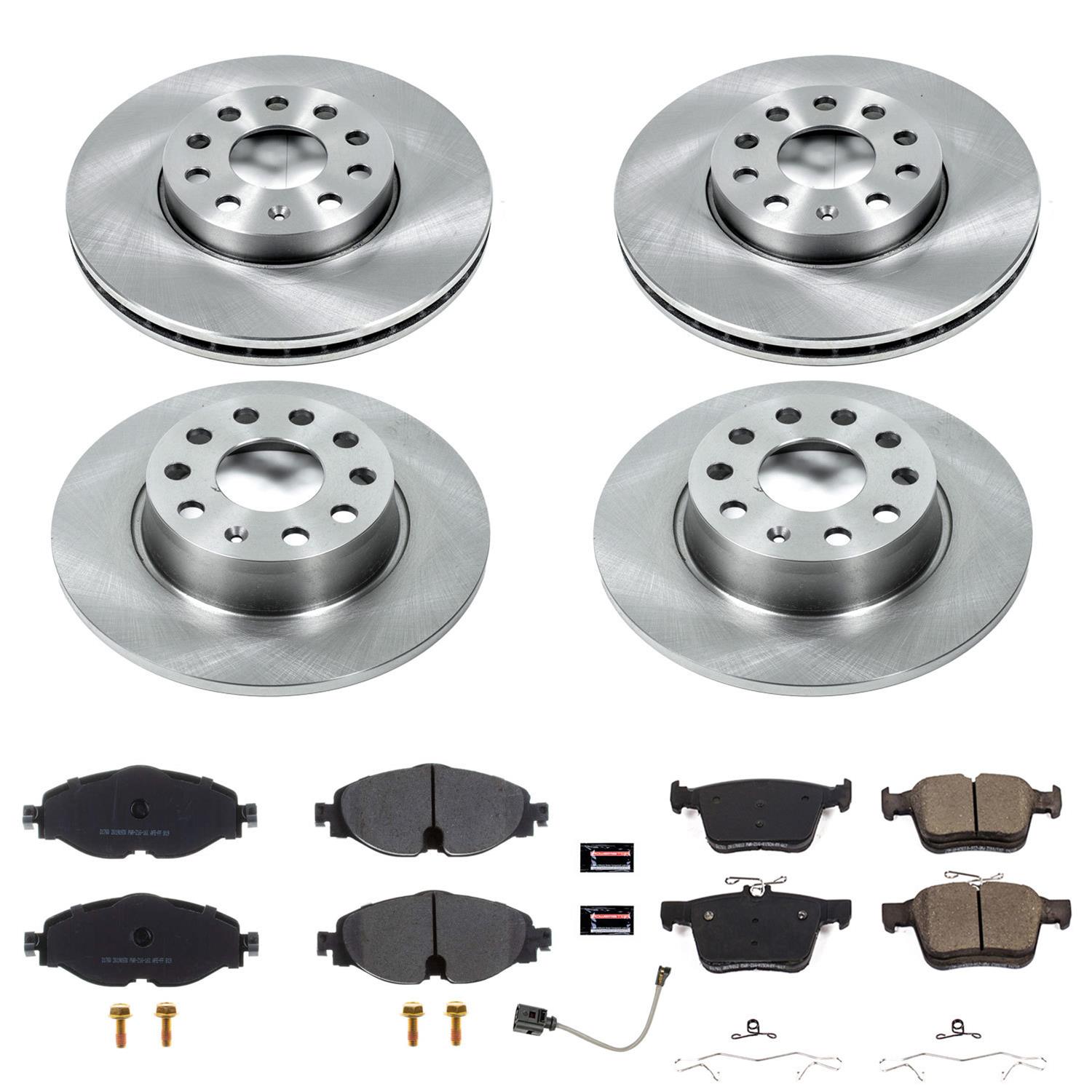 PowerStop Z17 Evolution Plus Stock Replacement Brake Kits KOE7111 Rotor and Pad Combo, Autospecialty Replacement, Front/Rear, Solid Surface Rotors, Ceramic Pads, Audi, Kit thumbnail 8