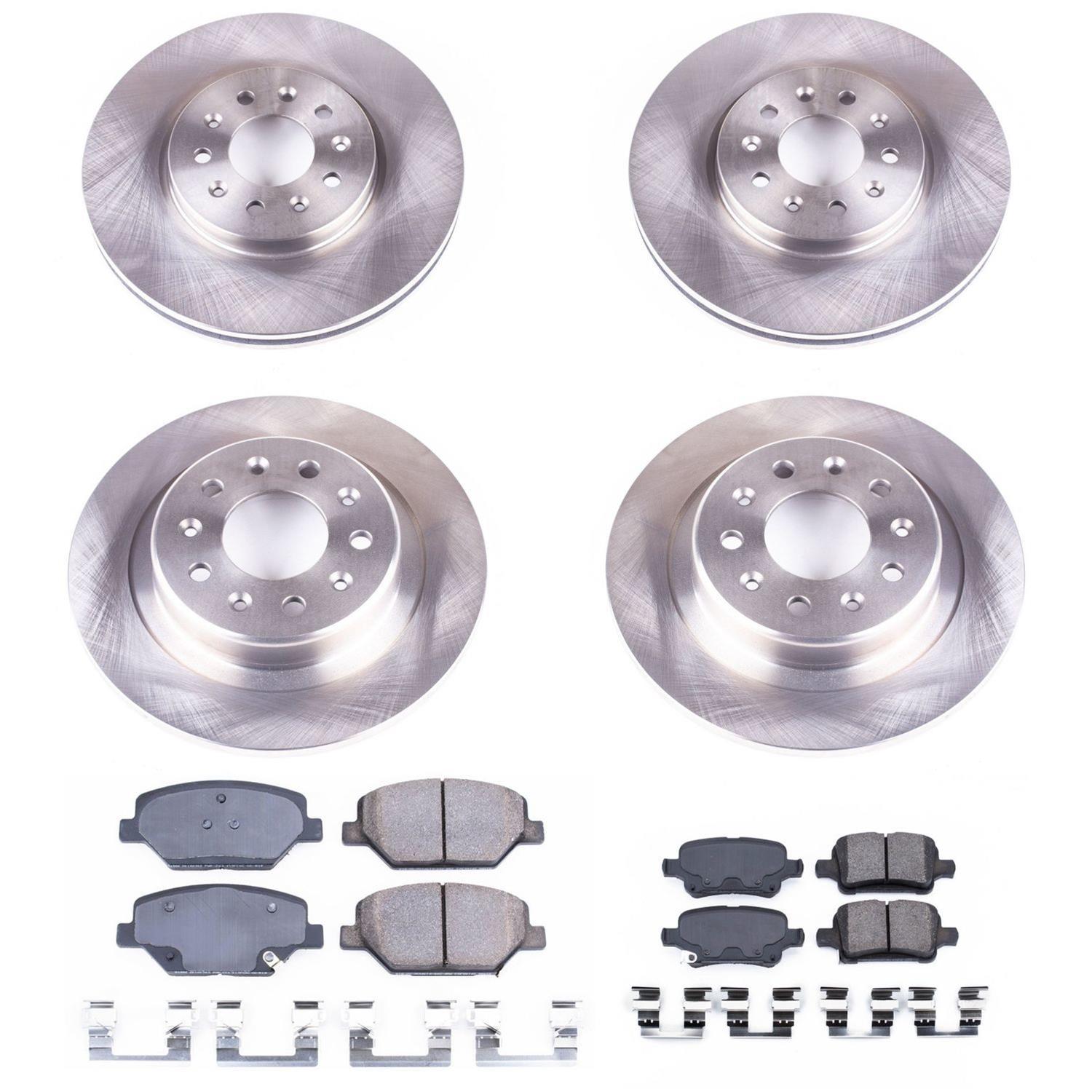 PowerStop Z17 Evolution Plus Stock Replacement Brake Kits KOE7557 Rotor and Pad Combos, Autospecialty Replacement, Front/Rear, Solid Surface Rotors, Ceramic Pads, Buick, GMC, Kit thumbnail 7