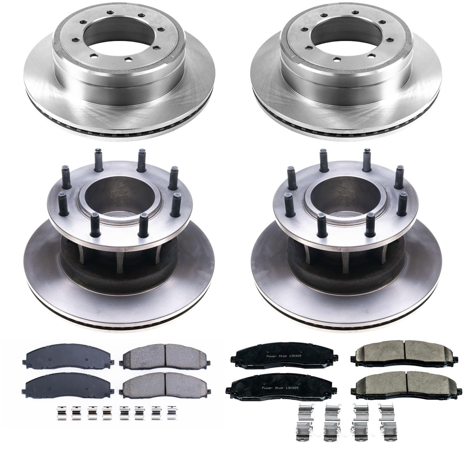 Power Stop Z17 Evolution Plus Stock Replacement Brake Kits KOE7572 Rotor and Pad Combos, Autospecialty Replacement, Front/Rear, Solid Surface Rotors, Ceramic Pads, Ford, Kit