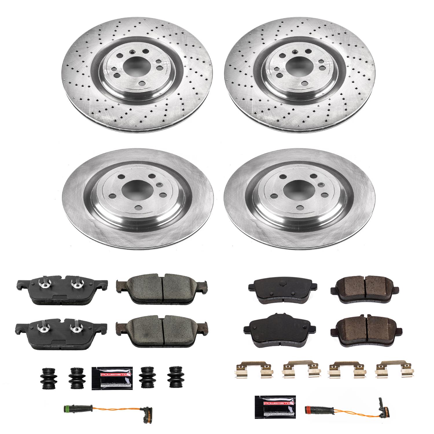 PowerStop Z17 Evolution Plus Stock Replacement Brake Kits for 2017-2019 GLE43 AMG, 2016-2018 GLE550E, 2012-2014 ML550 - KOE8191 Rotor and Pad Combos, Autospecialty Replacement, Front/Rear, Solid Surface Rotors, Ceramic Pads, Mercedes-Benz, Kit thumbnail 9