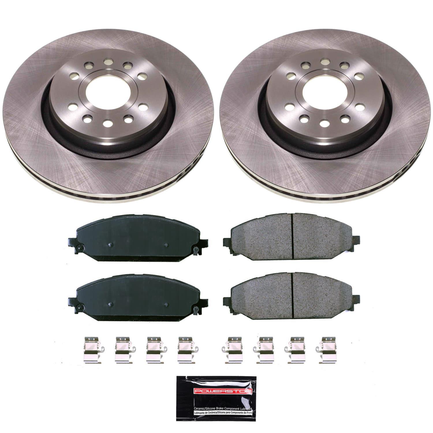 PowerStop Z17 Evolution Plus Stock Replacement Brake Kits KOE8843 Rotor and Pad Combos, Replacement, Solid Surface Rotors, Ceramic Pads, Front, Jeep, Ram, Kit thumbnail 6