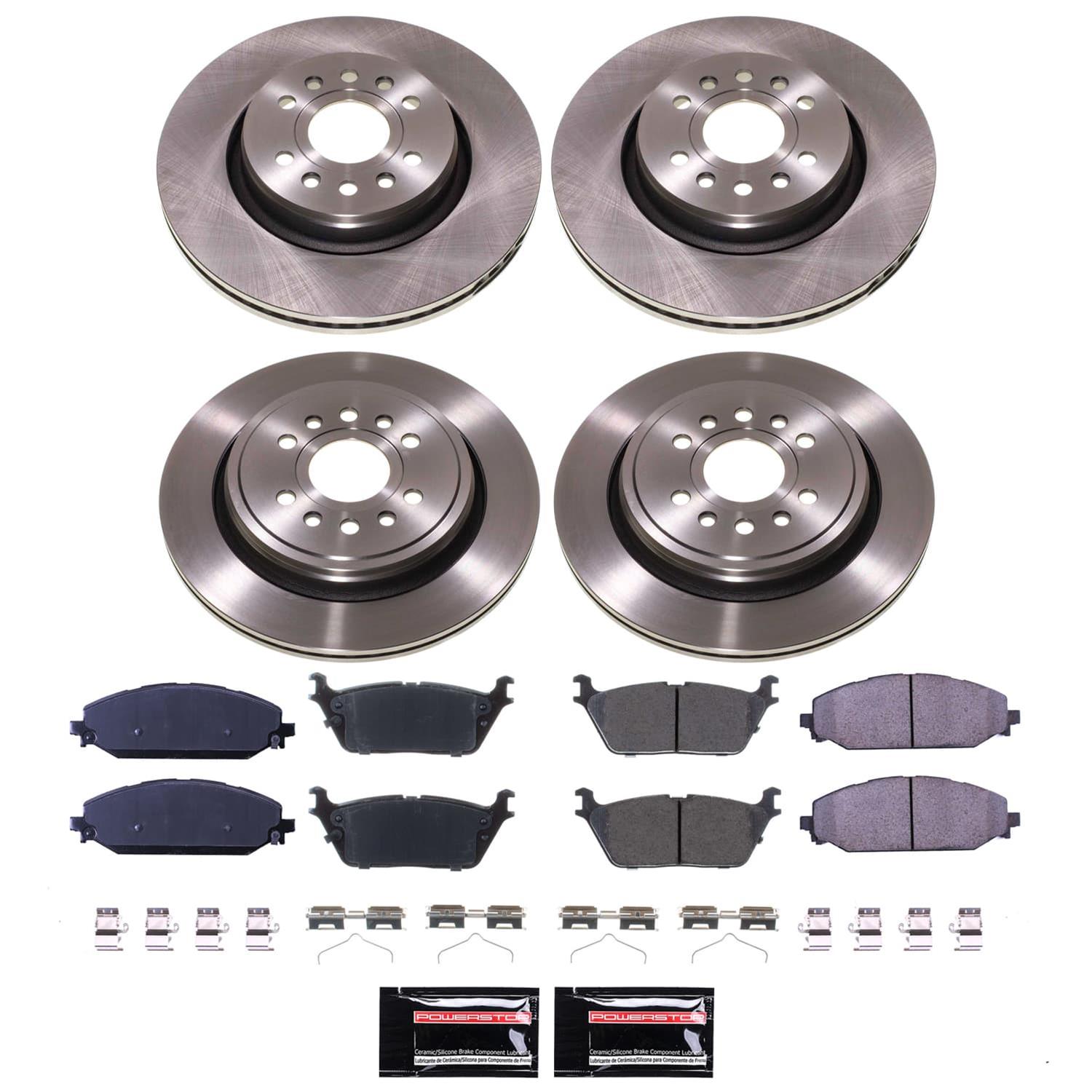 PowerStop Z17 Evolution Plus Stock Replacement Brake Kits KOE8902 Rotor and Pad Combos, Replacement, Solid Surface Rotors, Ceramic Pads, Front and Rear, Jeep, Ram, Kit thumbnail 6