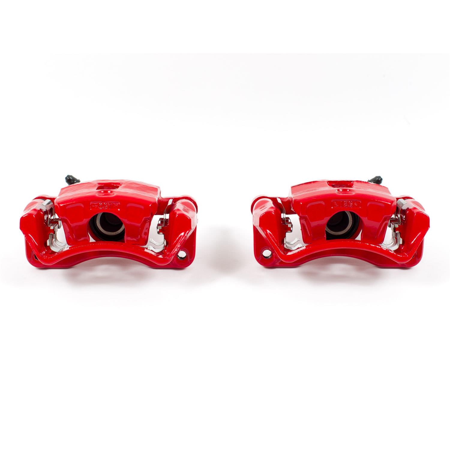 PowerStop Z23 Evolution Sport Brake Upgrade Kits with Calipers KC1203 Disc Kits, Calipers, Cross-drilled/Slotted Rotors, Red Calipers, Rear, Chrysler, Mitsubishi, Kit thumbnail 5