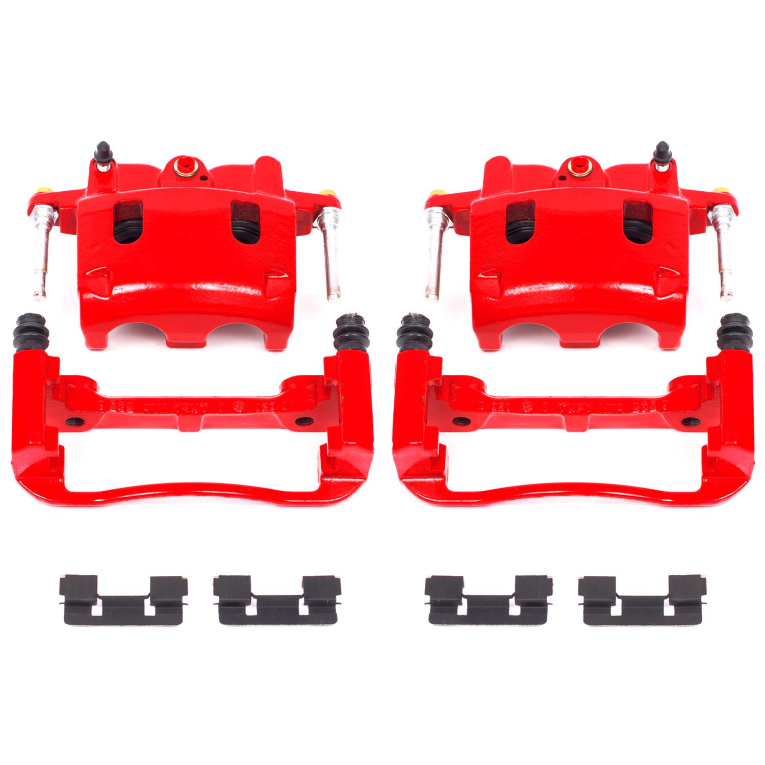 PowerStop Z23 Evolution Sport Brake Upgrade Kits with Calipers for 2005-2007 TITAN, QX56, 2005-2006 ARMADA - KC212 Rotors, Pads, Red Calipers, Drilled/Slotted Rotors, Pads, Front/Rear, Nissan, Kit thumbnail 4